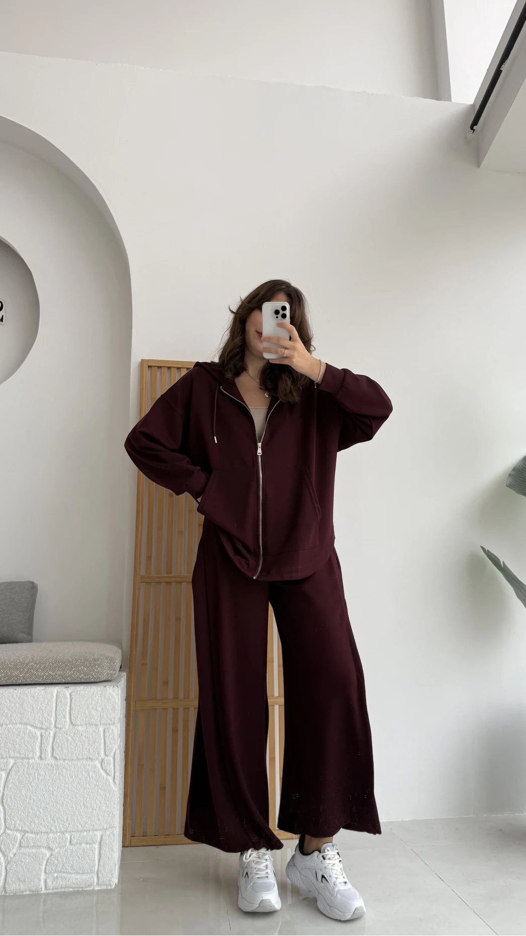 Vera Oys Hırka - Pantolon Takım Bordo Kod: 7029 - 4032