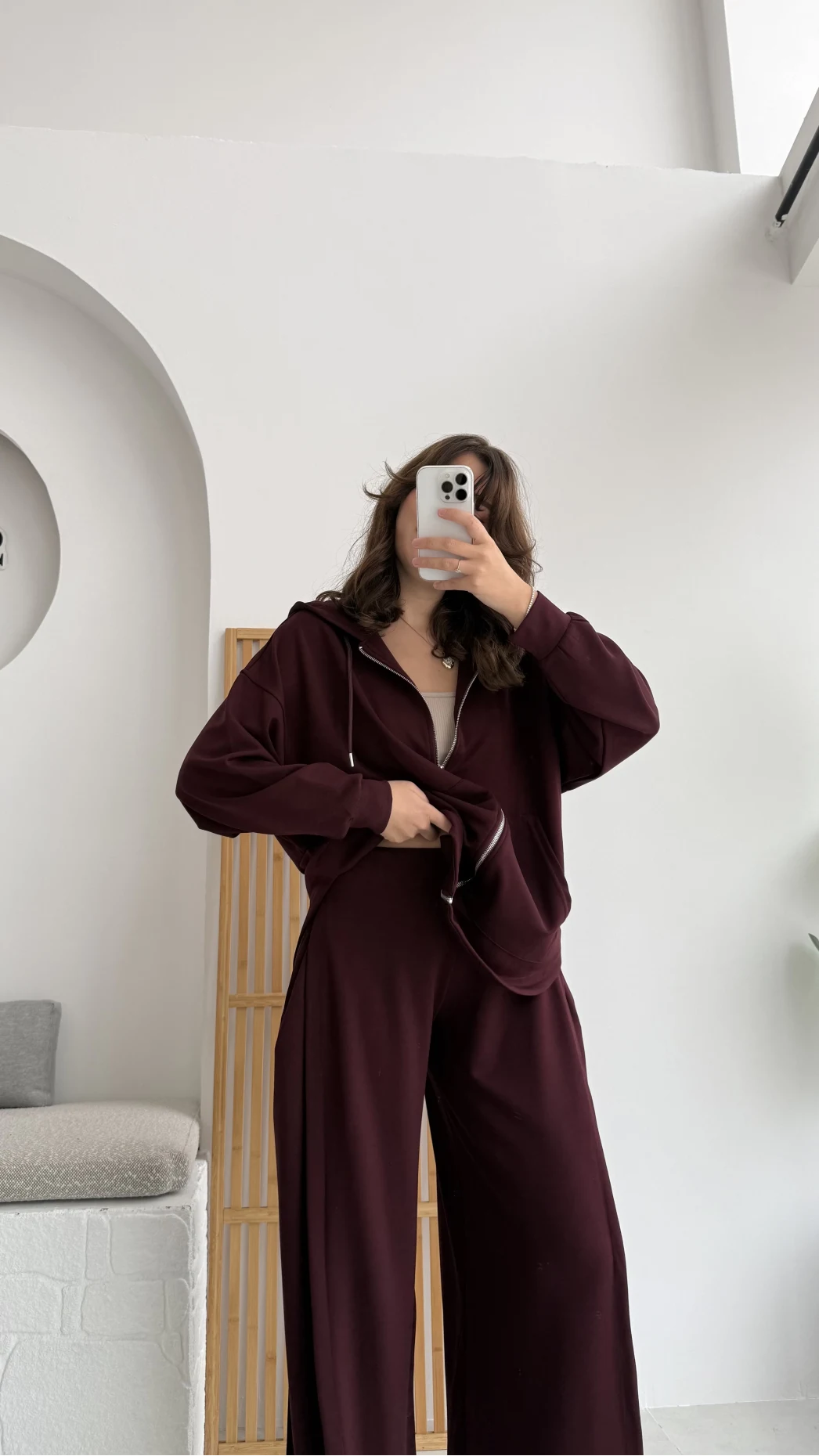Vera Oys Hırka - Pantolon Takım Bordo Kod: 7029 - 4032