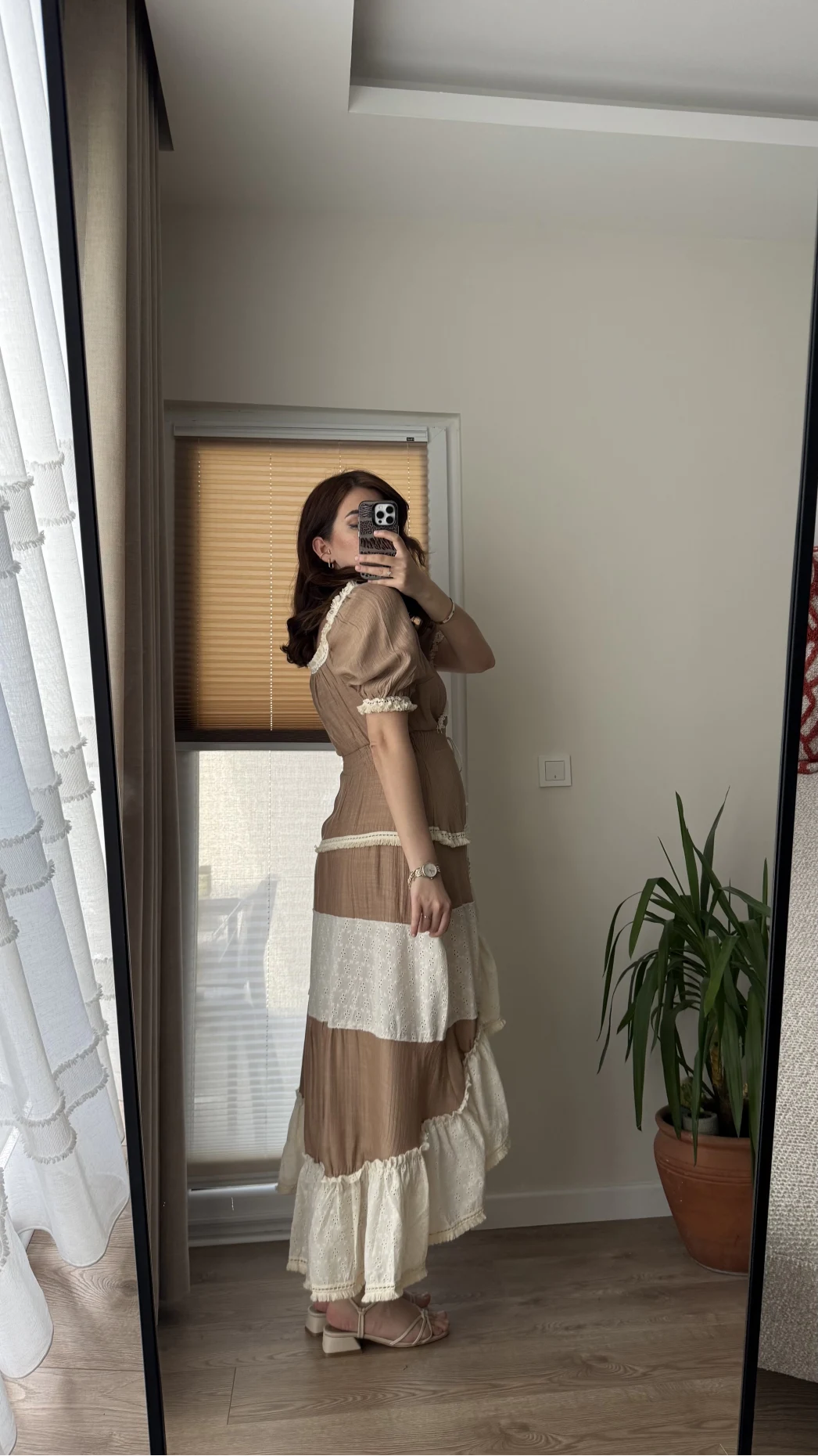 Vintage More Elbise Kahve Tonları