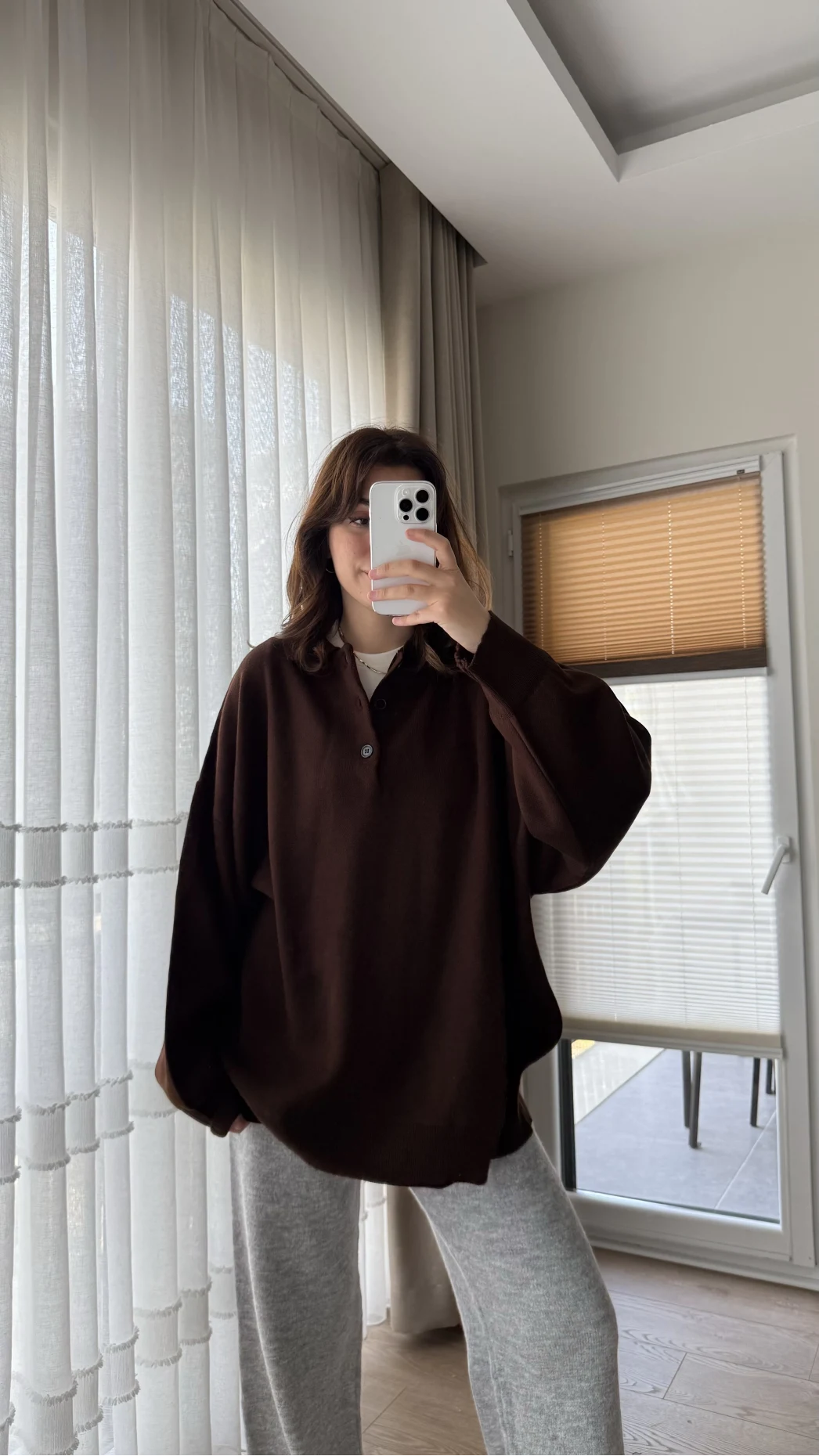 Vintage Oversize Kazak Acı Kahve