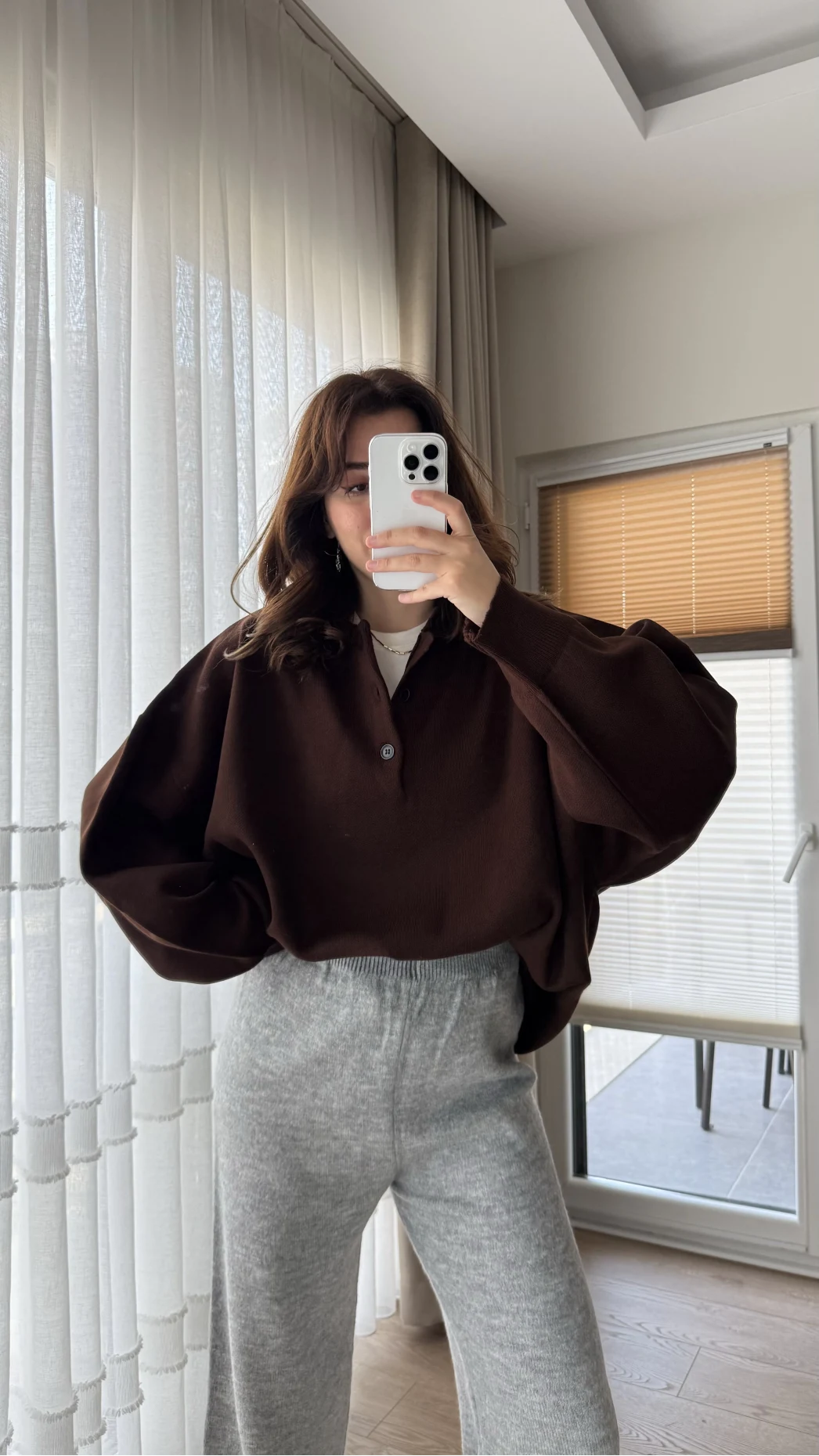 Vintage Oversize Kazak Acı Kahve