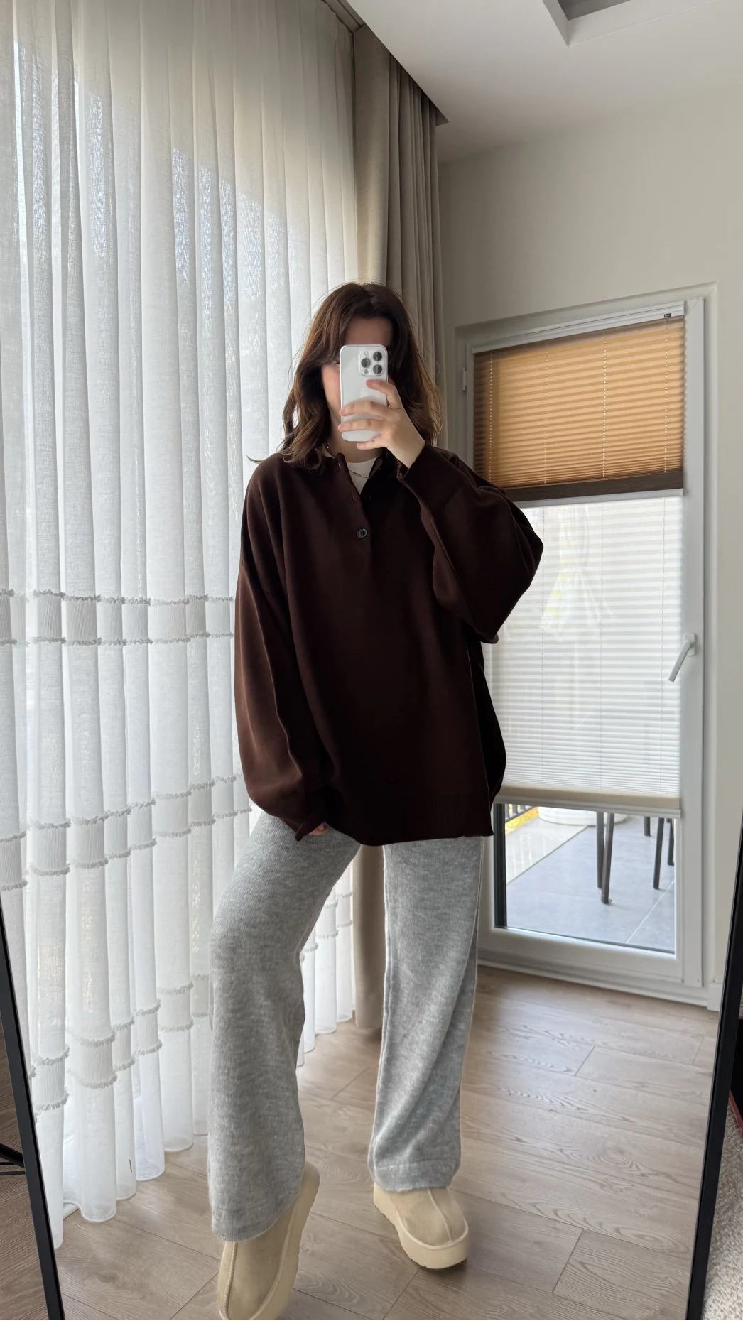 Vintage Oversize Kazak Acı Kahve