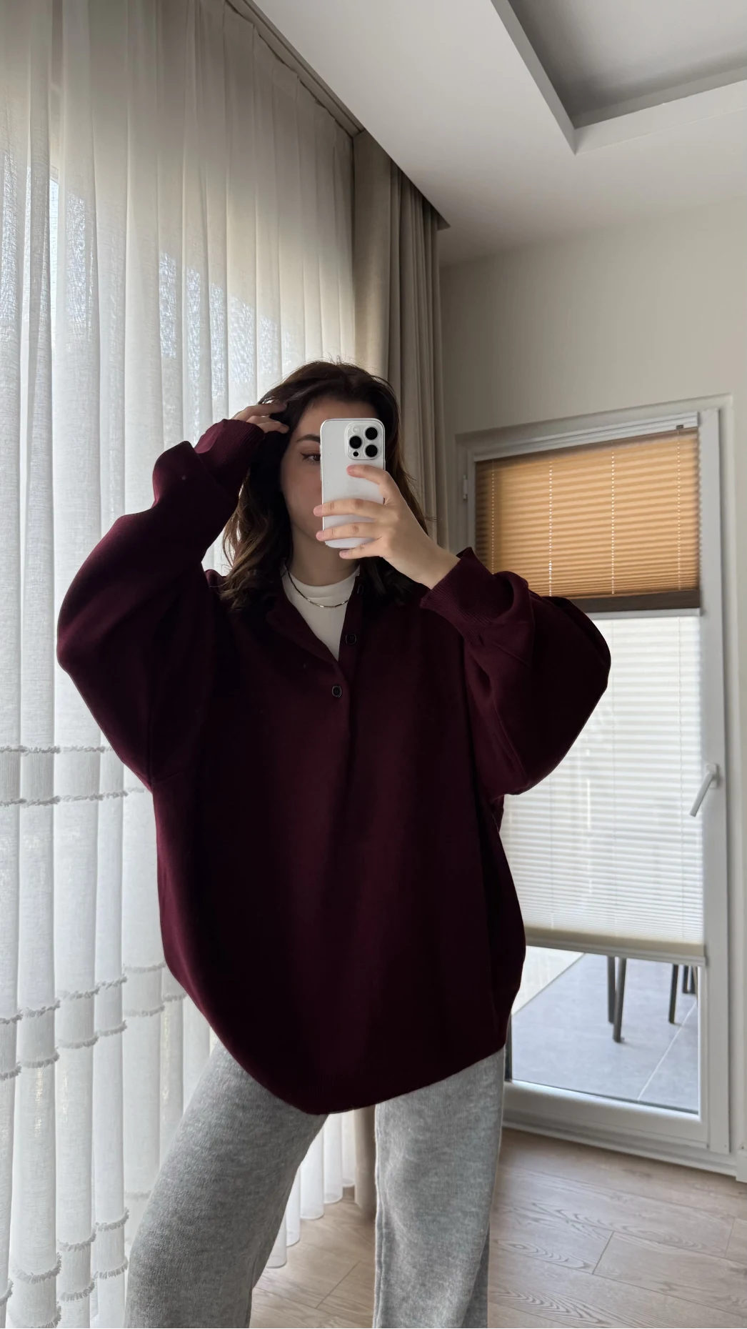 Vintage Oversize Kazak Bordo