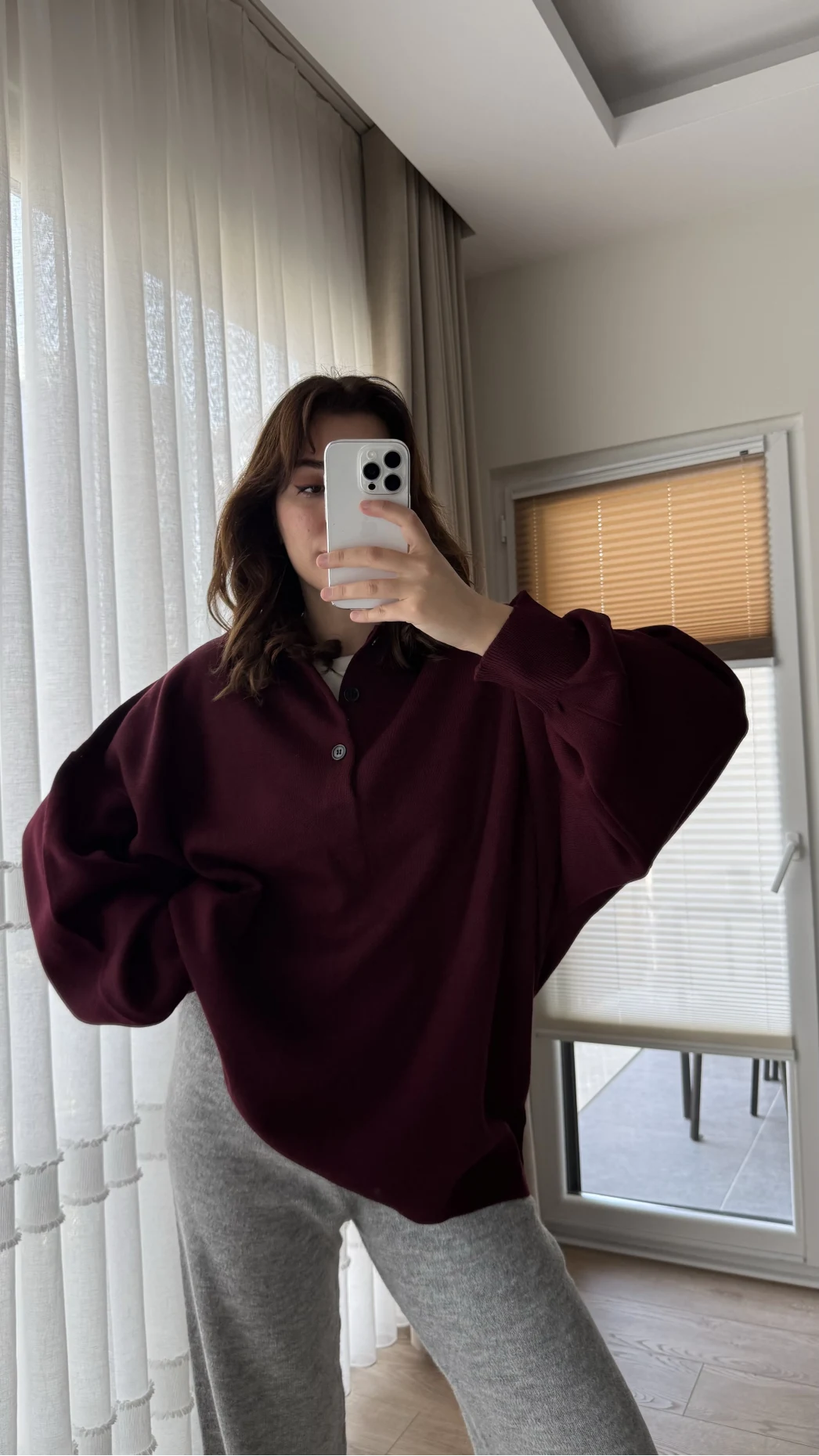 Vintage Oversize Kazak Bordo