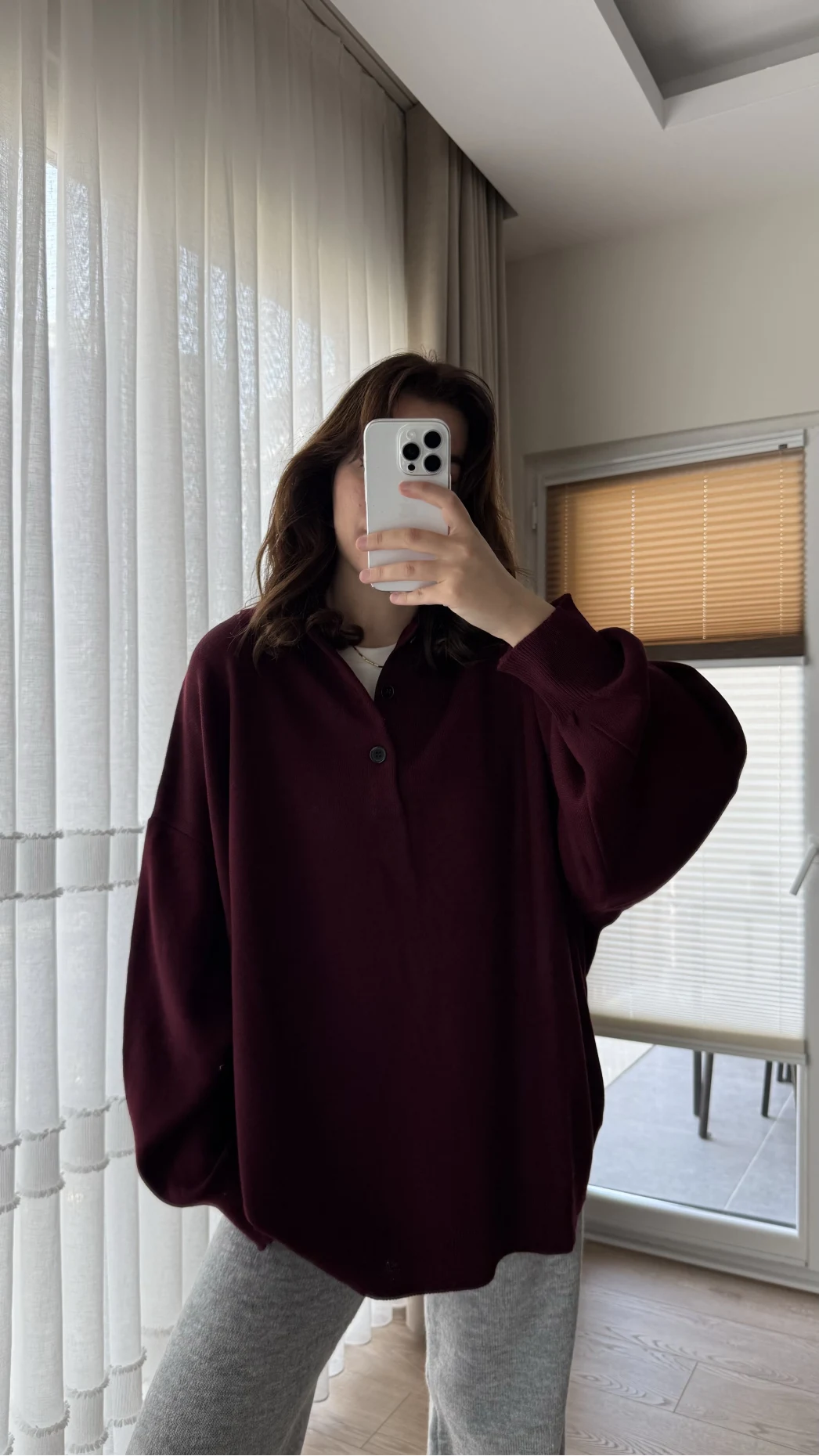 Vintage Oversize Kazak Bordo