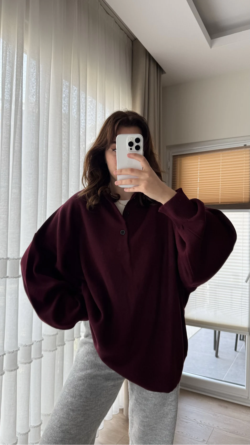 Vintage Oversize Kazak Bordo