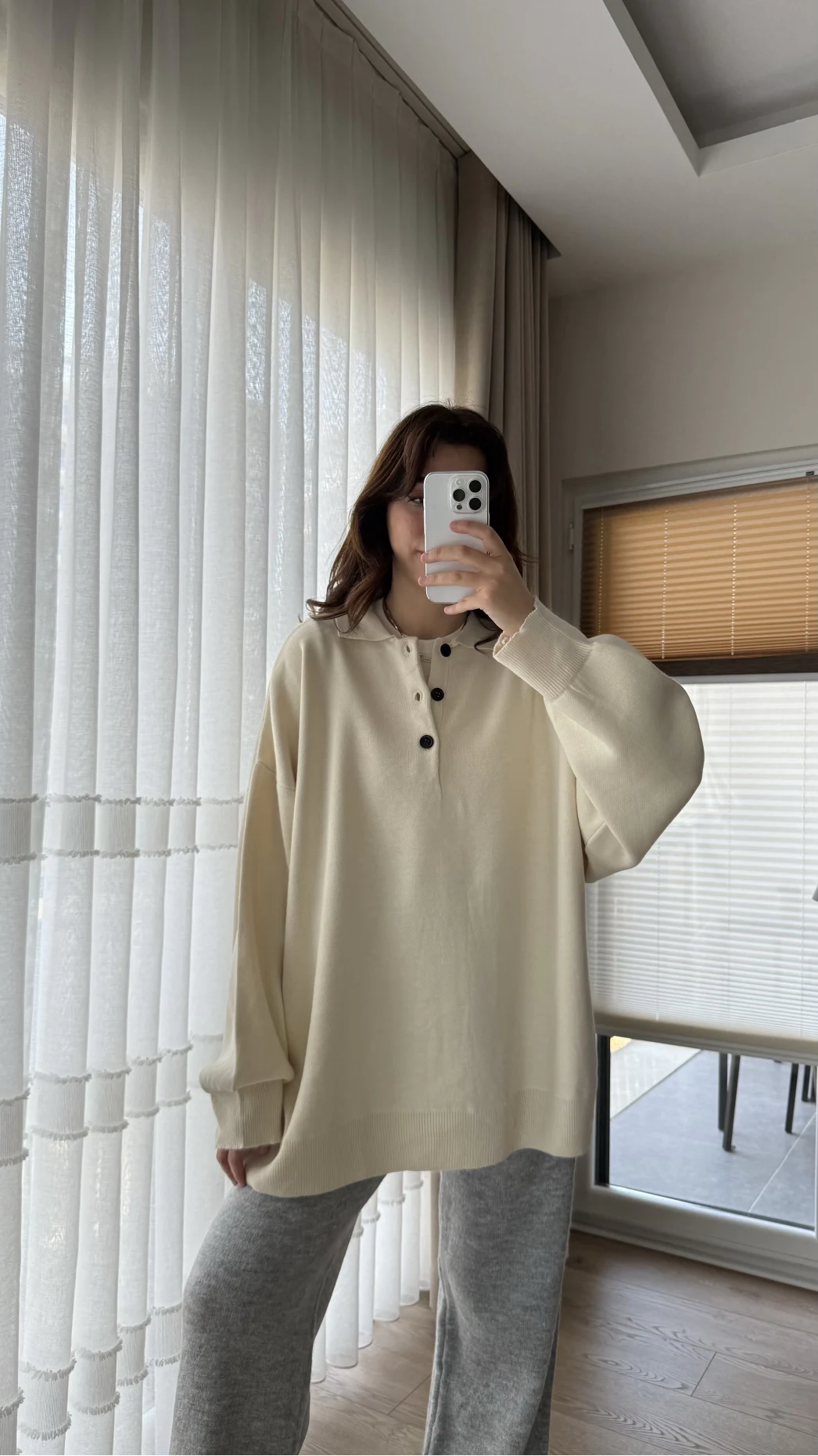 Vintage Oversize Kazak Krem