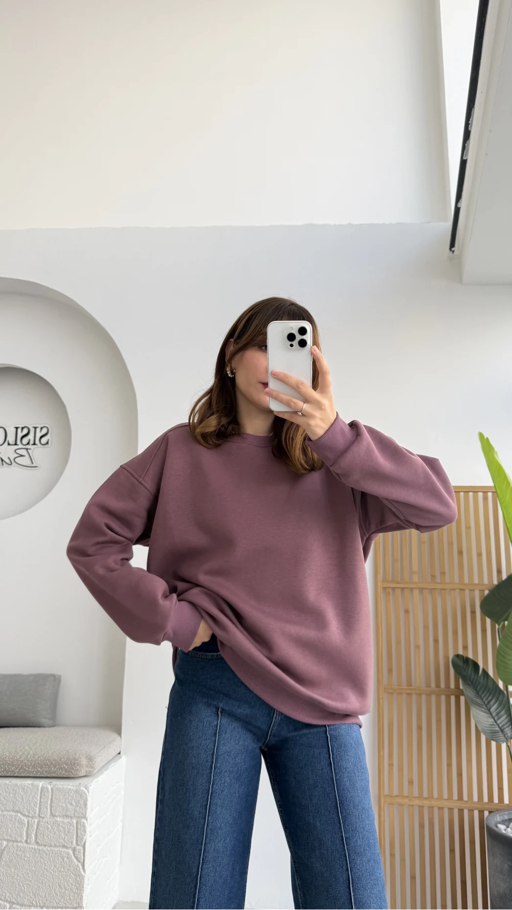 Viola Bisiklet Yaka Sweat - Gül Kurusu