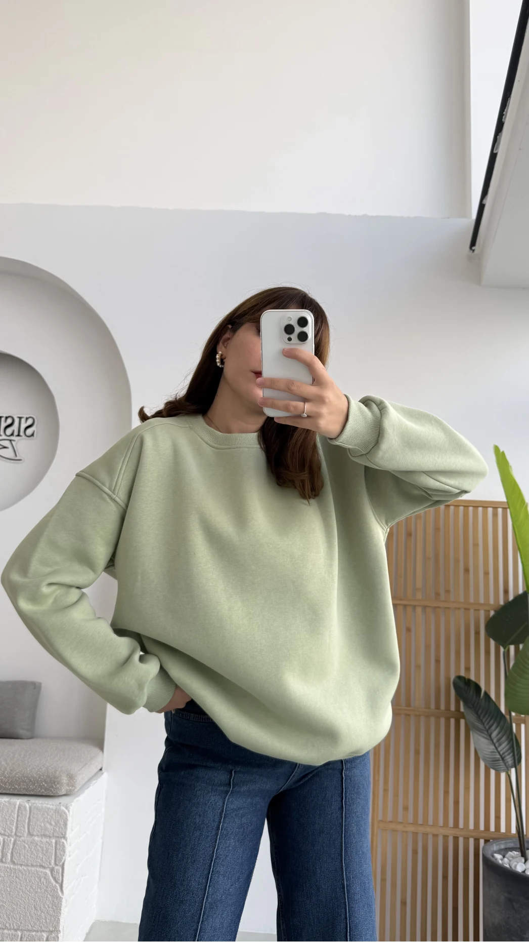 Viola Bisiklet Yaka Sweat - Mint