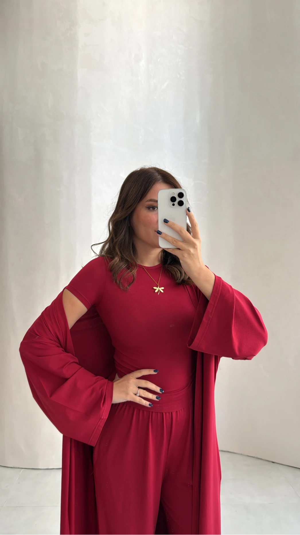 Viskon Üçlü Takım - Bordo - Kod: 4137