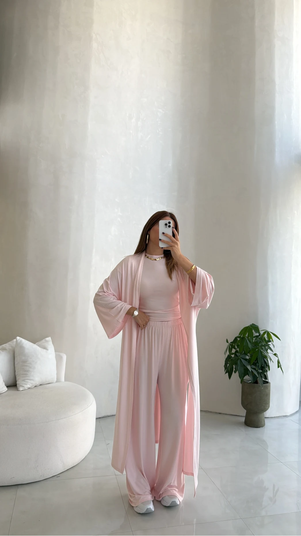 Viskon Üçlü Takım - Pembe - Kod: 4137