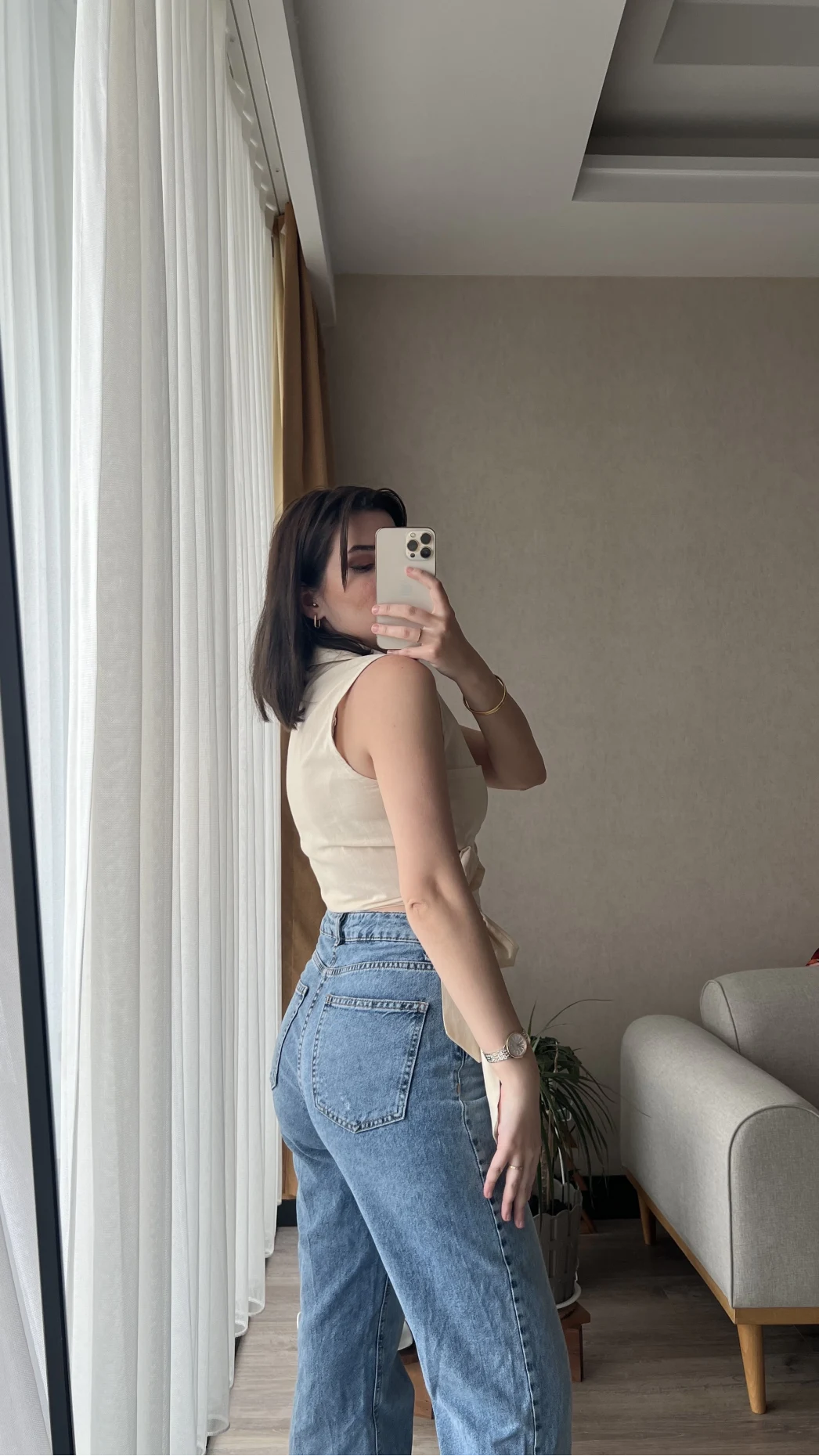 Weez Bağlamalı Krem Gömlek