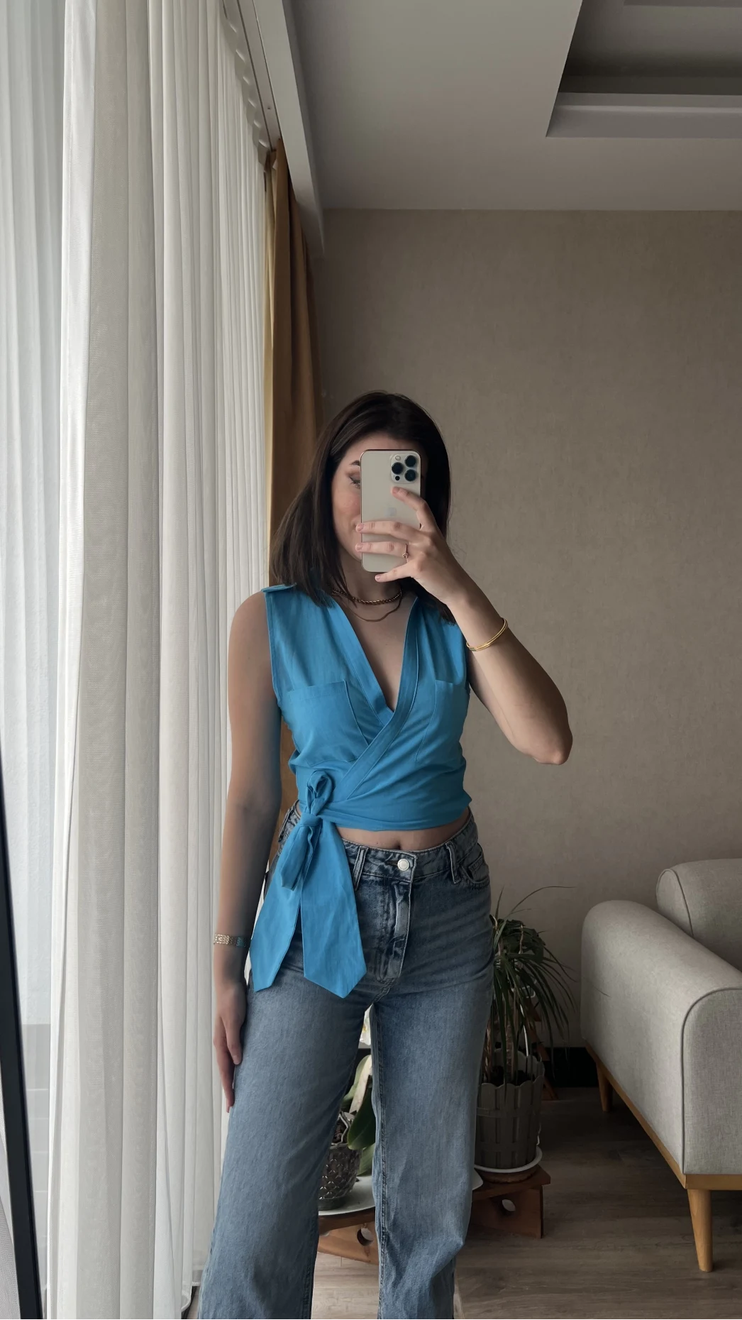 Weez Bağlamalı Mavi Gömlek