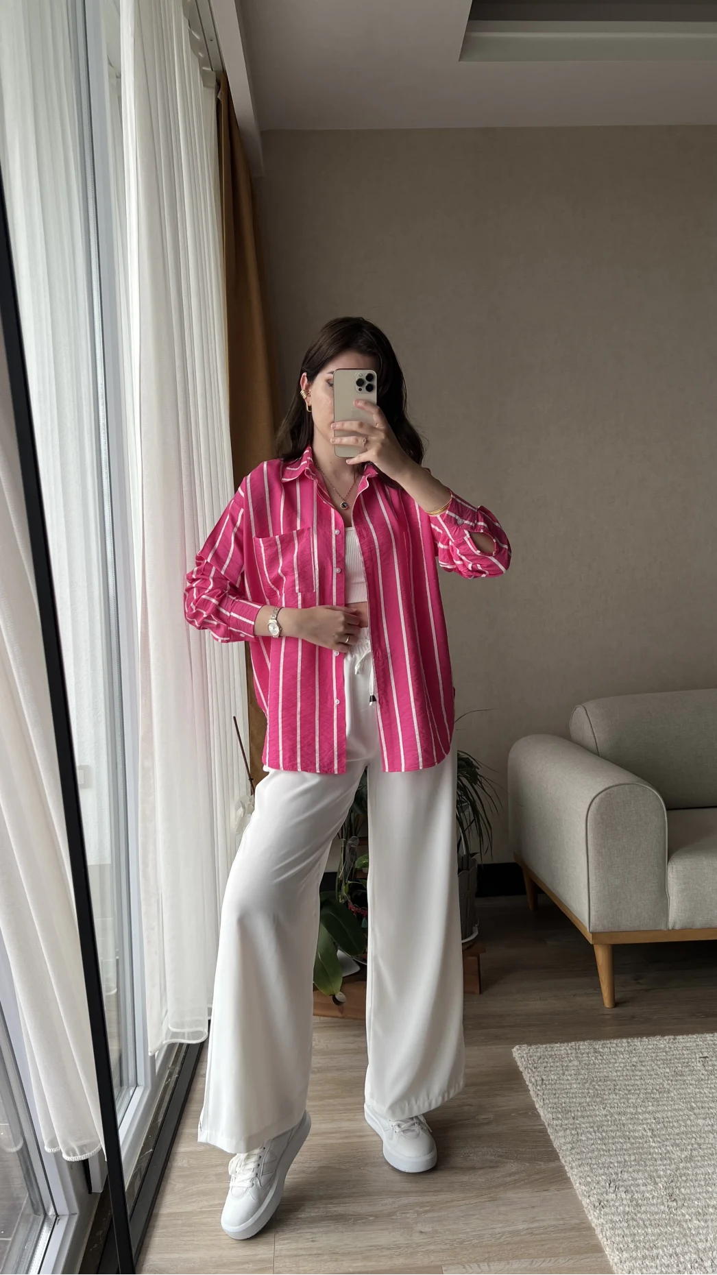 Weno FUŞYA-BEYAZ ÇİZGİLİ Gömlek