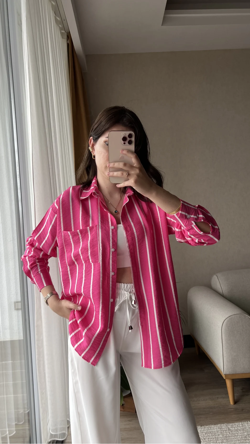 Weno FUŞYA-BEYAZ ÇİZGİLİ Gömlek