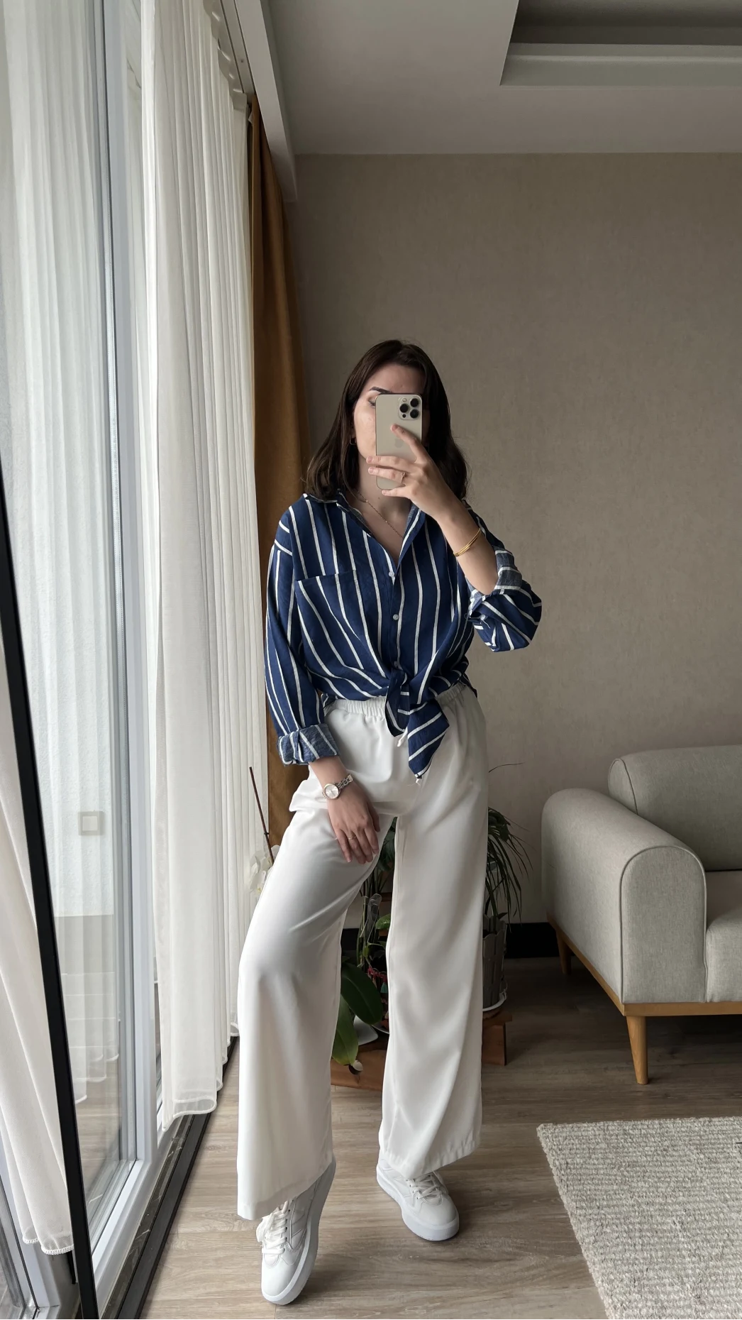 Weno LACİVERT-BEYAZ ÇİZGİLİ Gömlek