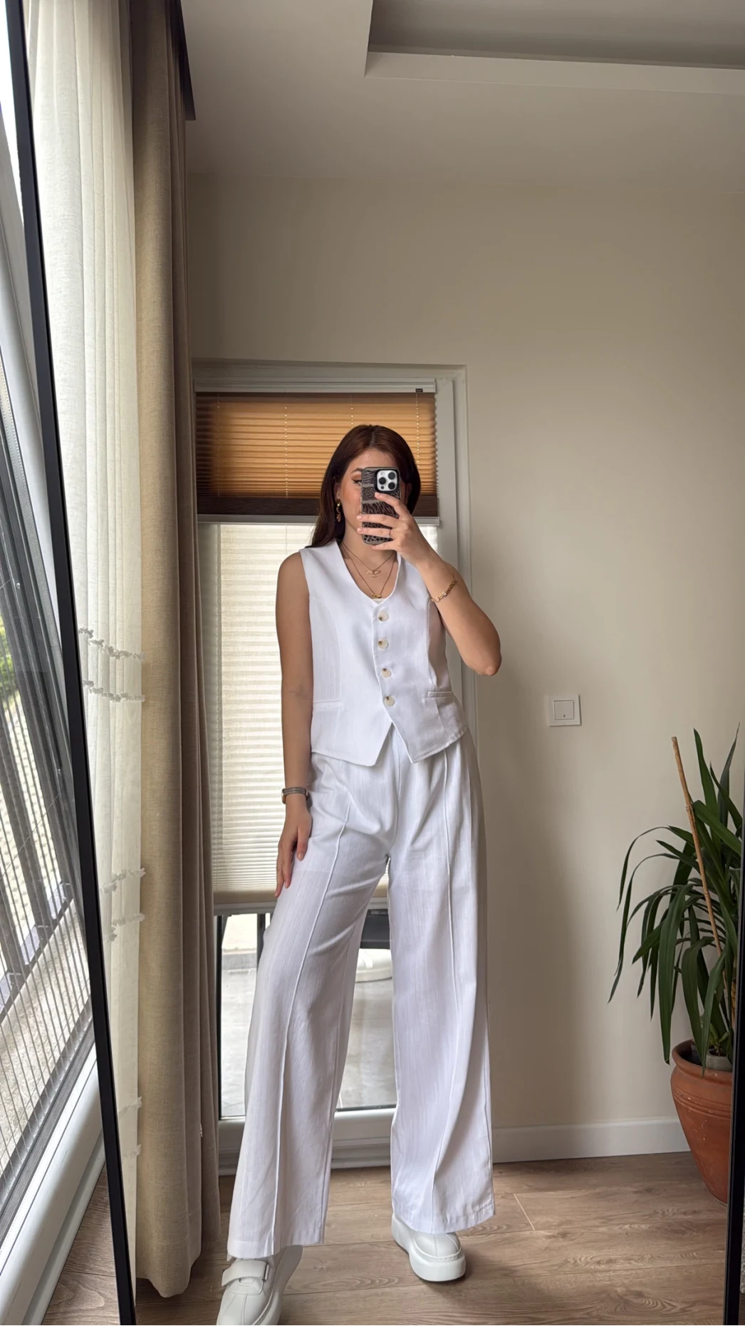 Westmins Yelek Pantolon Takım Beyaz (Kod: 8554)