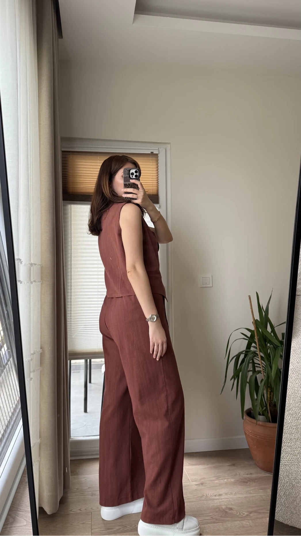 Westmins Yelek Pantolon Takım Kiremit (Kod: 8554)