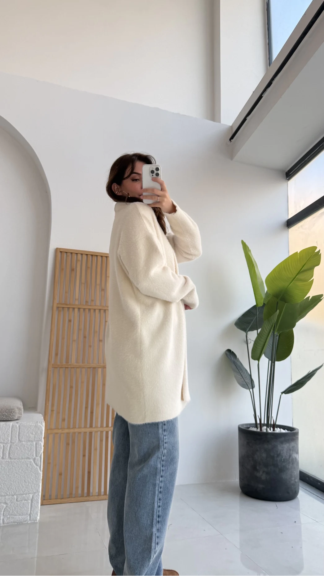 Yaka Detaylı Yumoş Hırka - Ekru - KOD:25026