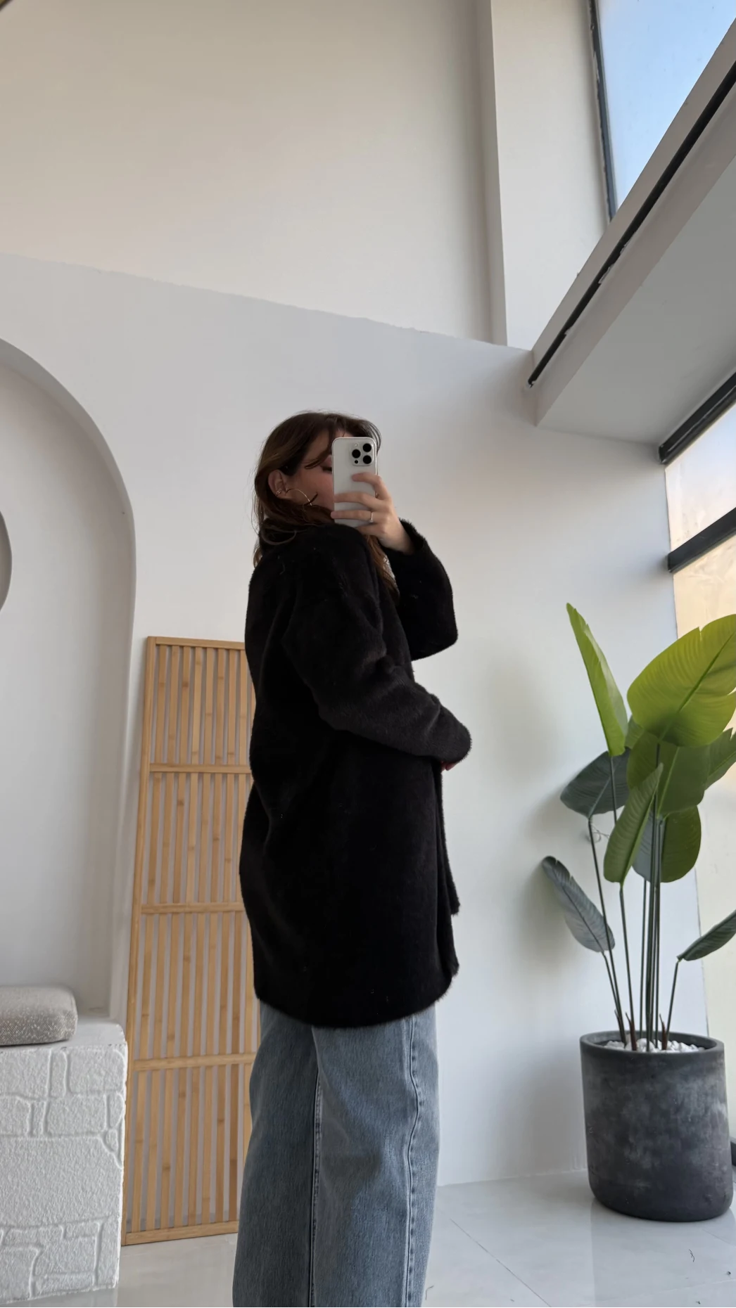 Yaka Detaylı Yumoş Hırka - Siyah - KOD:25026