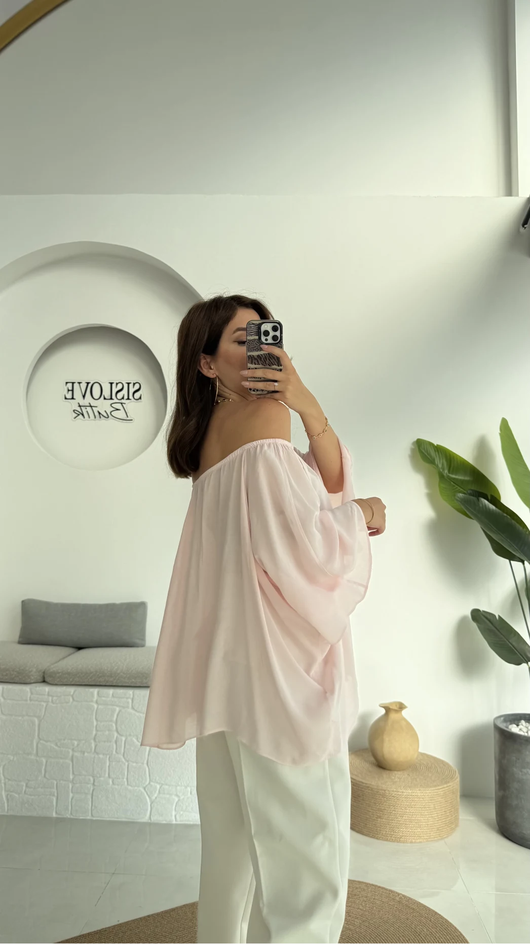 Yakası Lastikli Yarasa Kol Bluz - Şeker Pembesi - 4978