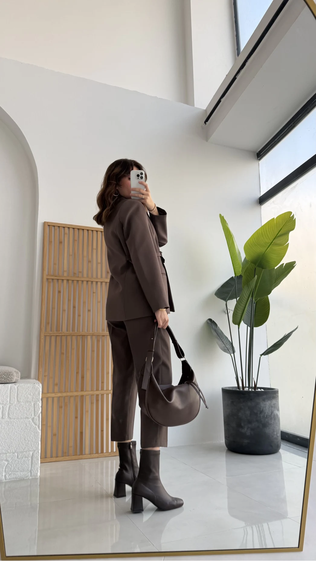 Yandan Bağlamalı Ceket - Kahverengi - KOD: 9591