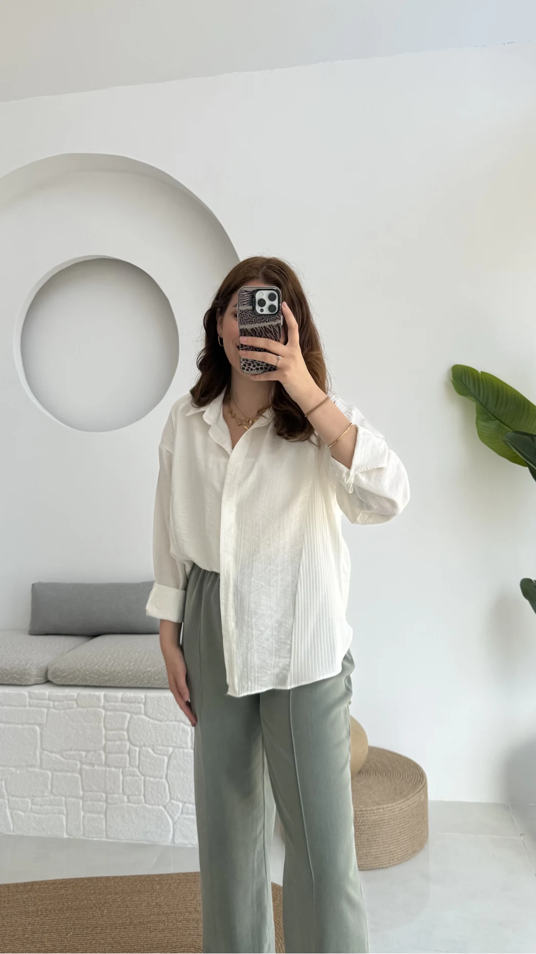 Yandan Triko Detay Pileli Gömlek