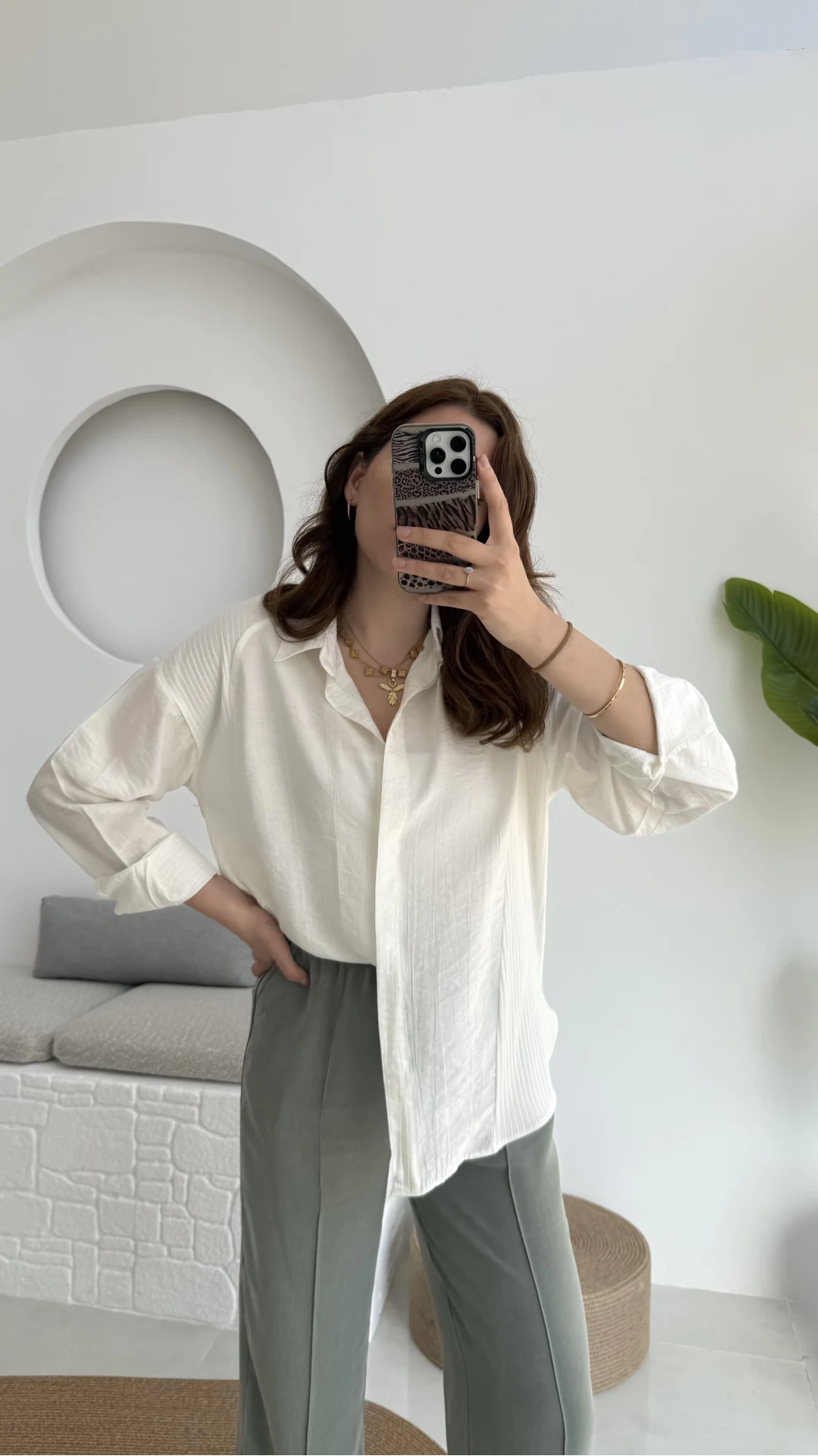 Yandan Triko Detay Pileli Gömlek