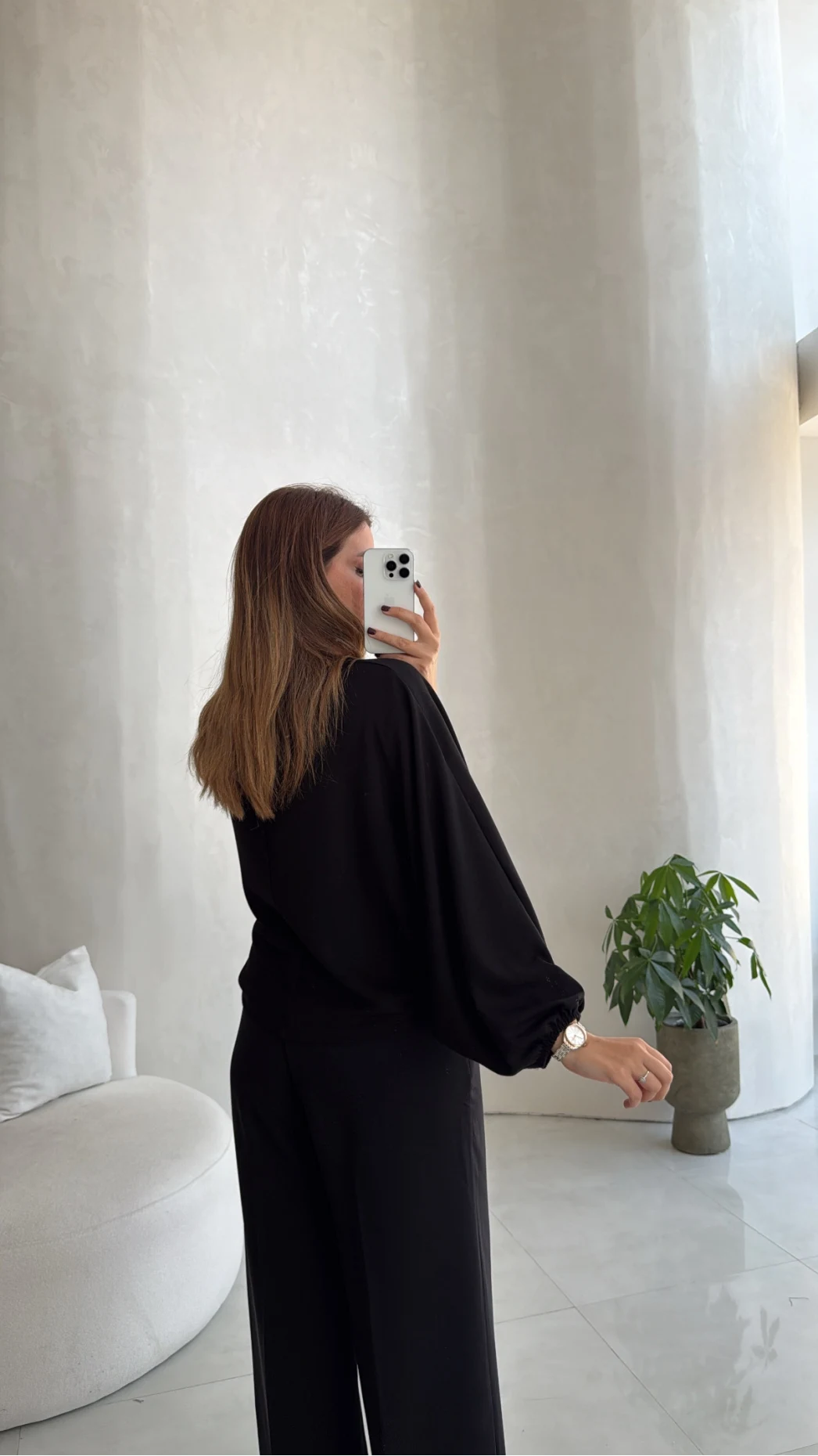 Yarasa Kol Oversize Bluz - Siyah - Kod: 1627