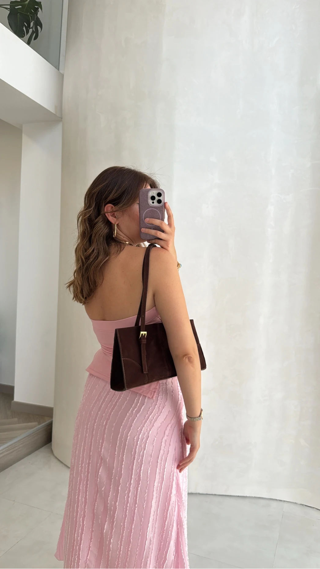 Yırtmaç Detay Straplez Göğüs Pedli Body - Pembe