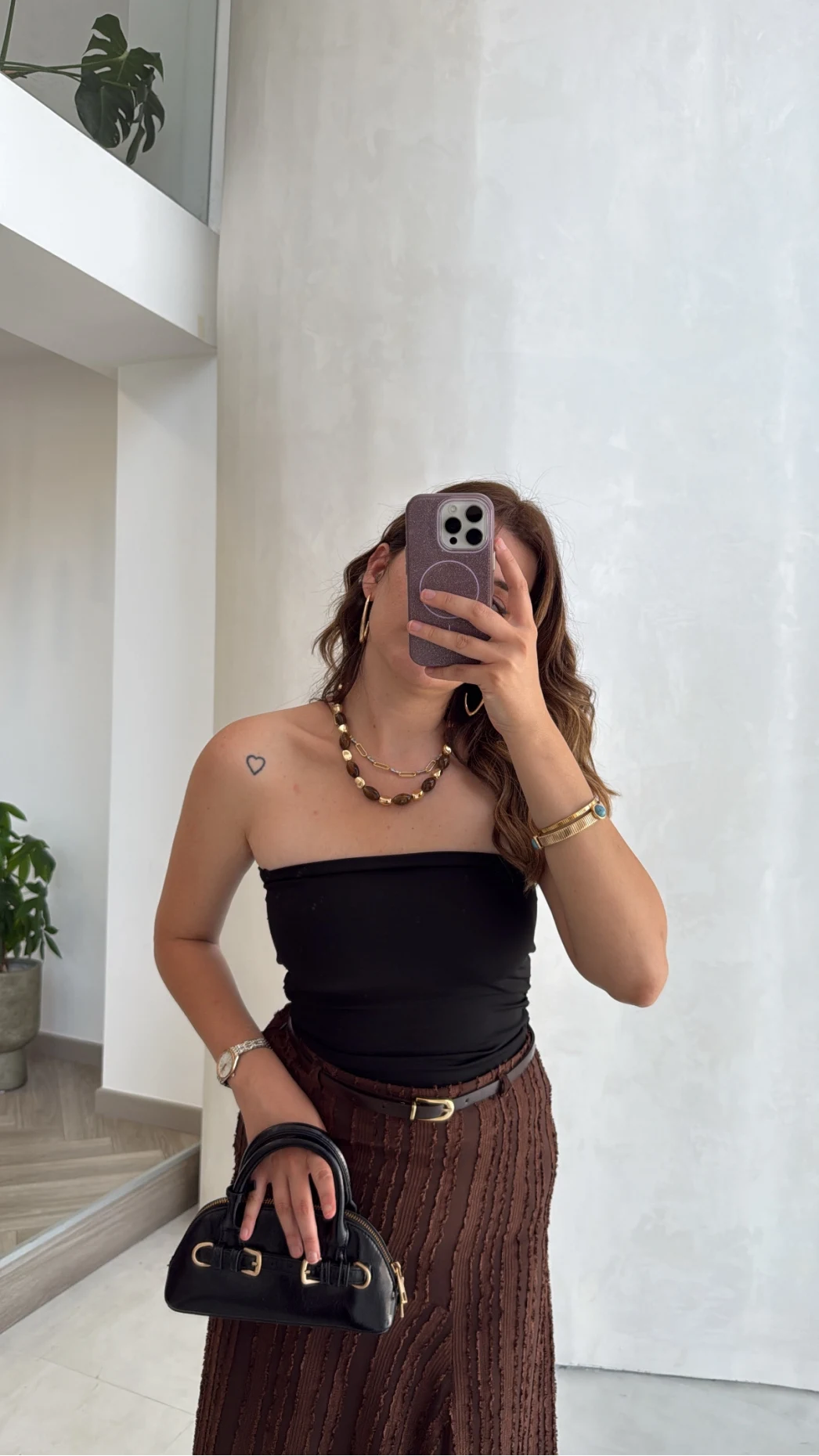 Yırtmaç Detay Straplez Göğüs Pedli Body - Siyah