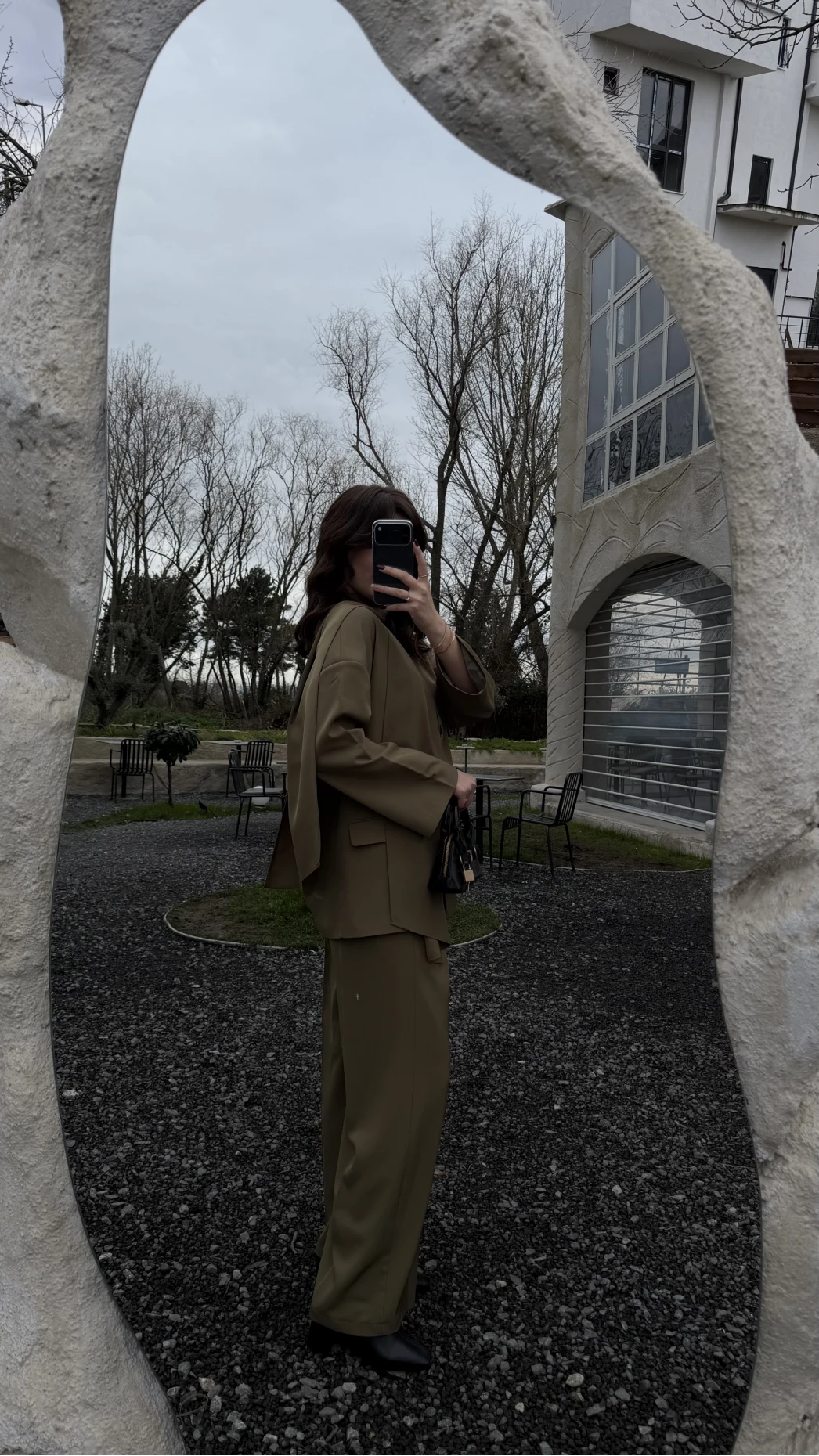 Yuna Fular Detay Bağcıklı Ceket Takım - Haki - Kod: 6003