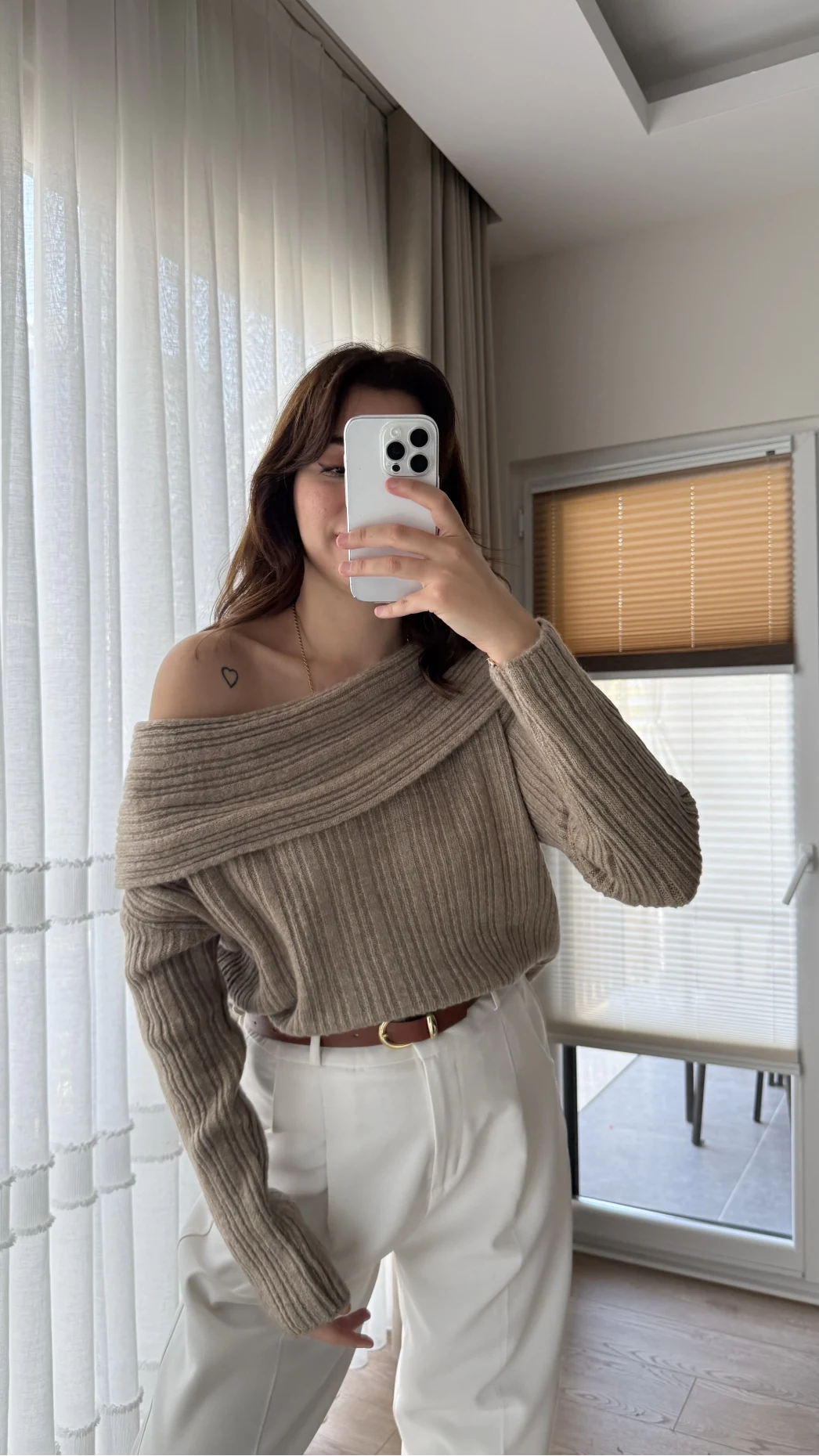 Yves Kayık Yaka Kazak Vizon