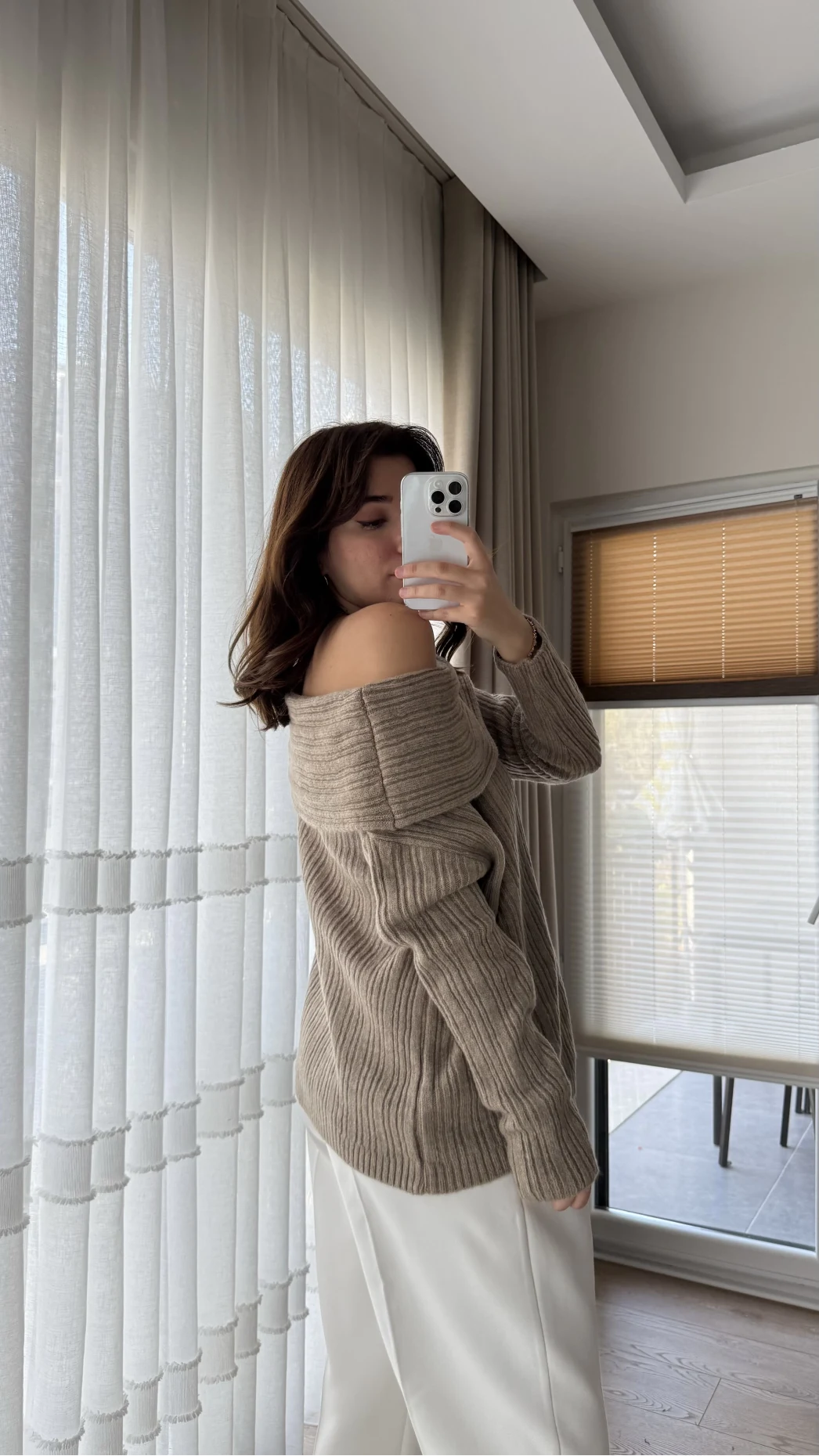 Yves Kayık Yaka Kazak Vizon