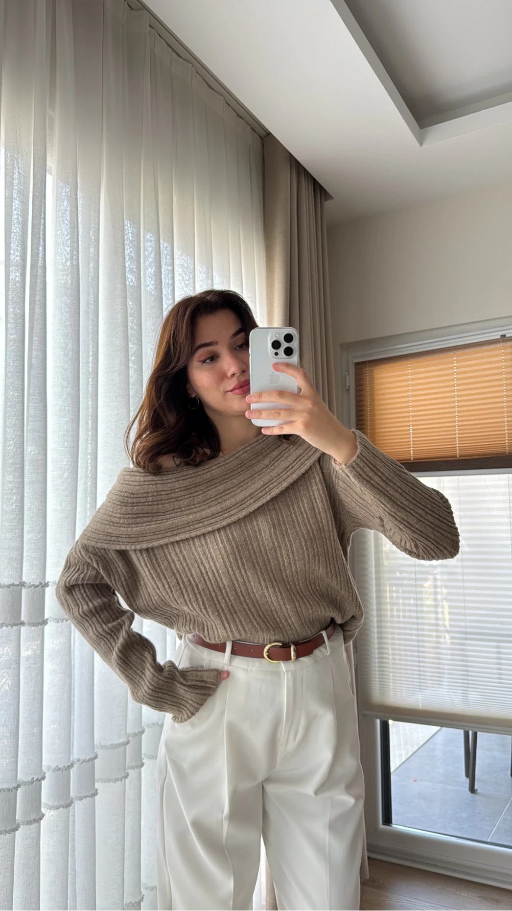 Yves Kayık Yaka Kazak Vizon