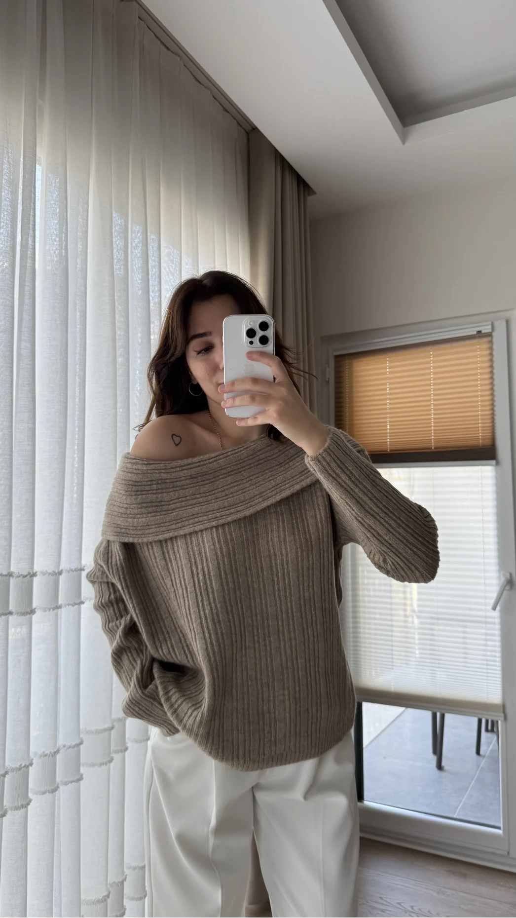 Yves Kayık Yaka Kazak Vizon