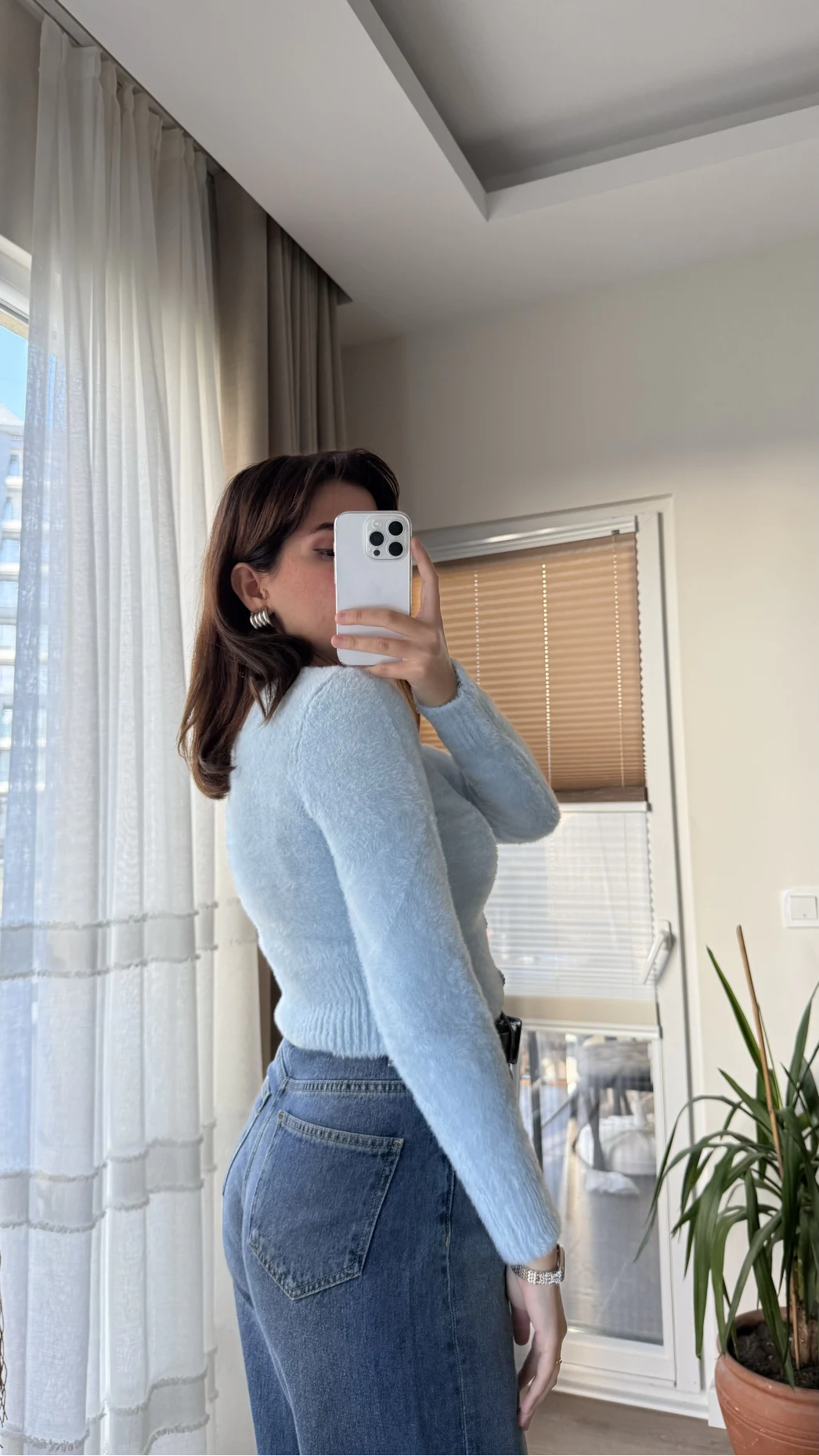 Zra Model Sakallı Yumoş Hırka Mavi