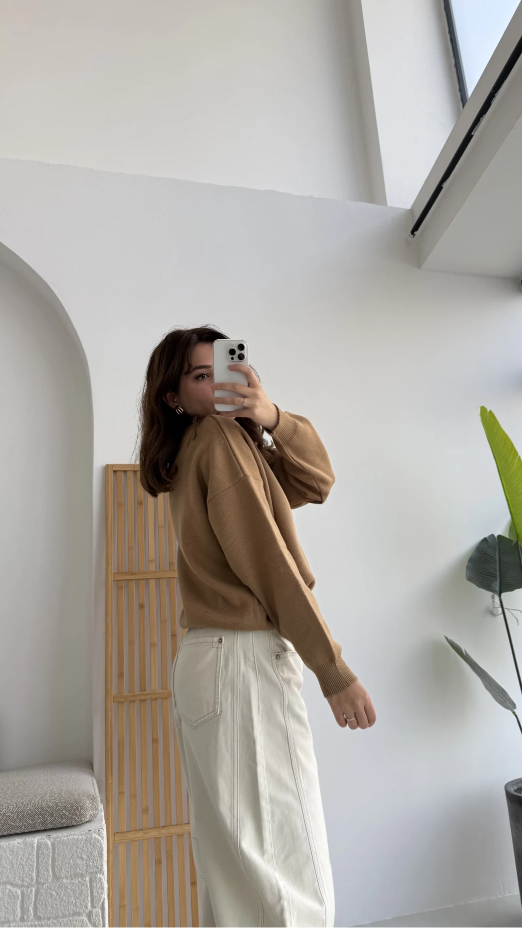 Zoey Polo Yaka Düğmeli Kazak - Camel - Kod: 34100