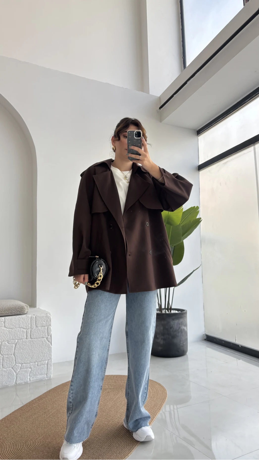 Zoya Deri İpli Kısa Trençkot - Acı Kahve - Kod: 7488