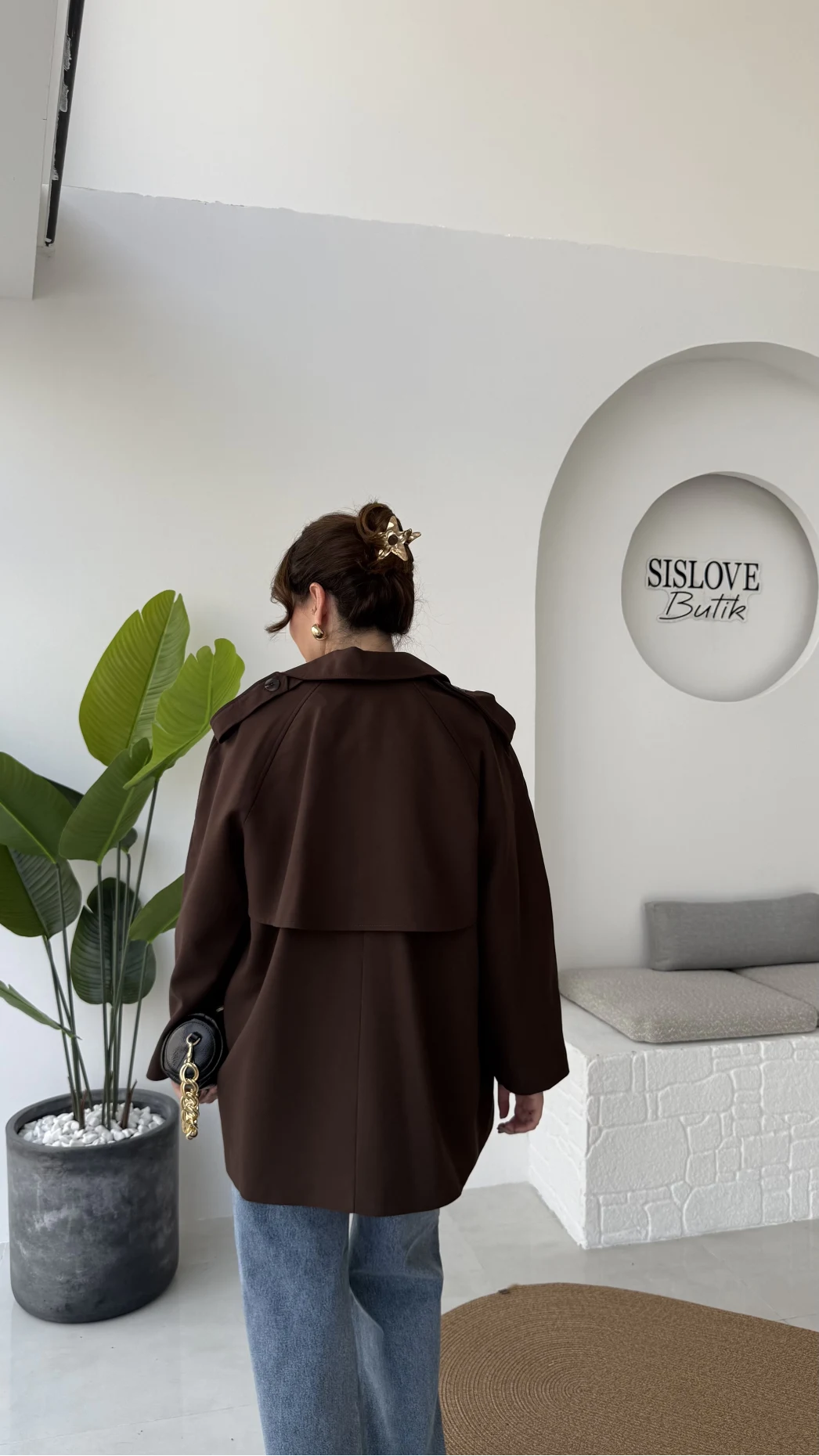 Zoya Deri İpli Kısa Trençkot - Acı Kahve - Kod: 7488