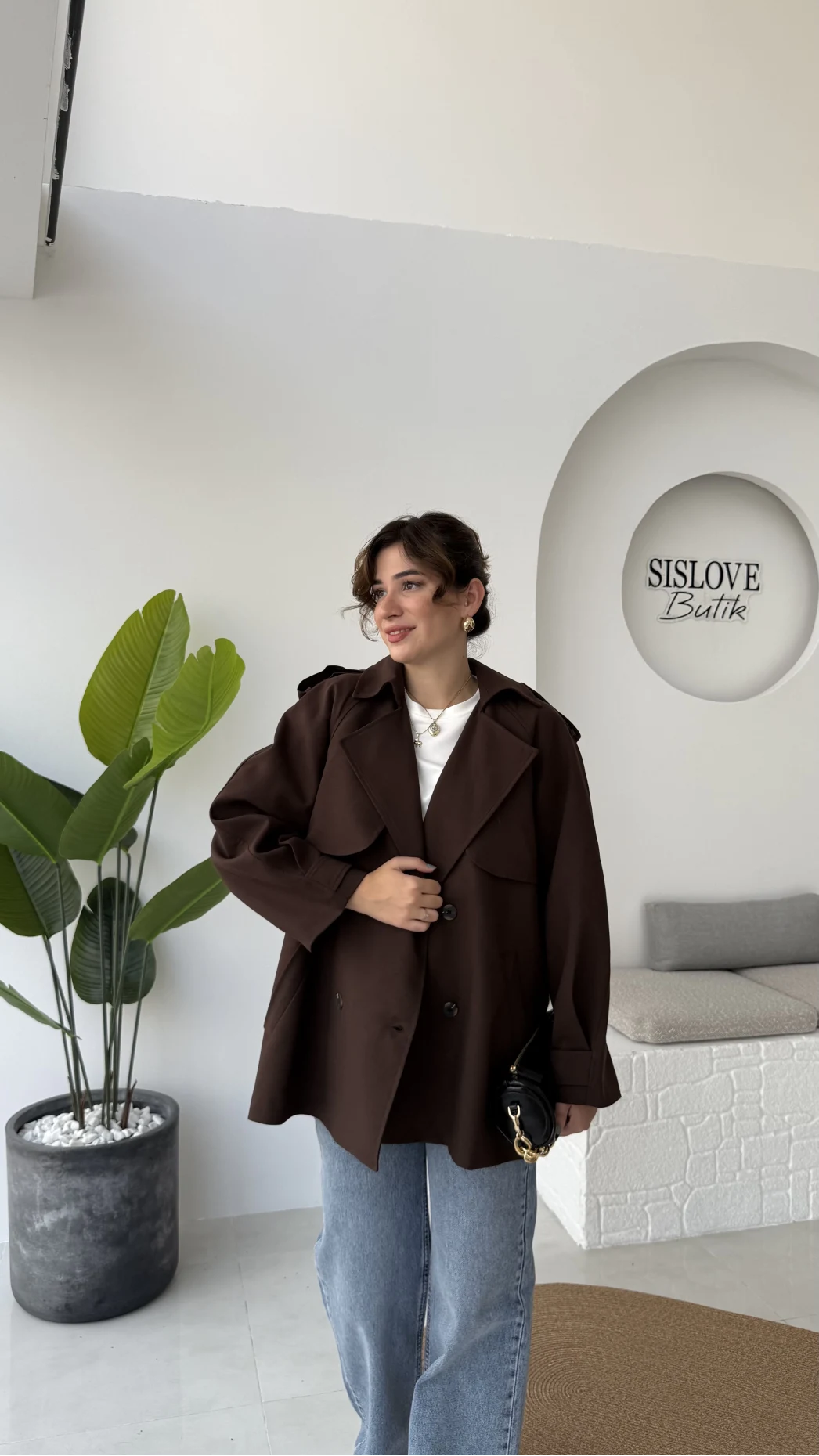 Zoya Deri İpli Kısa Trençkot - Acı Kahve - Kod: 7488