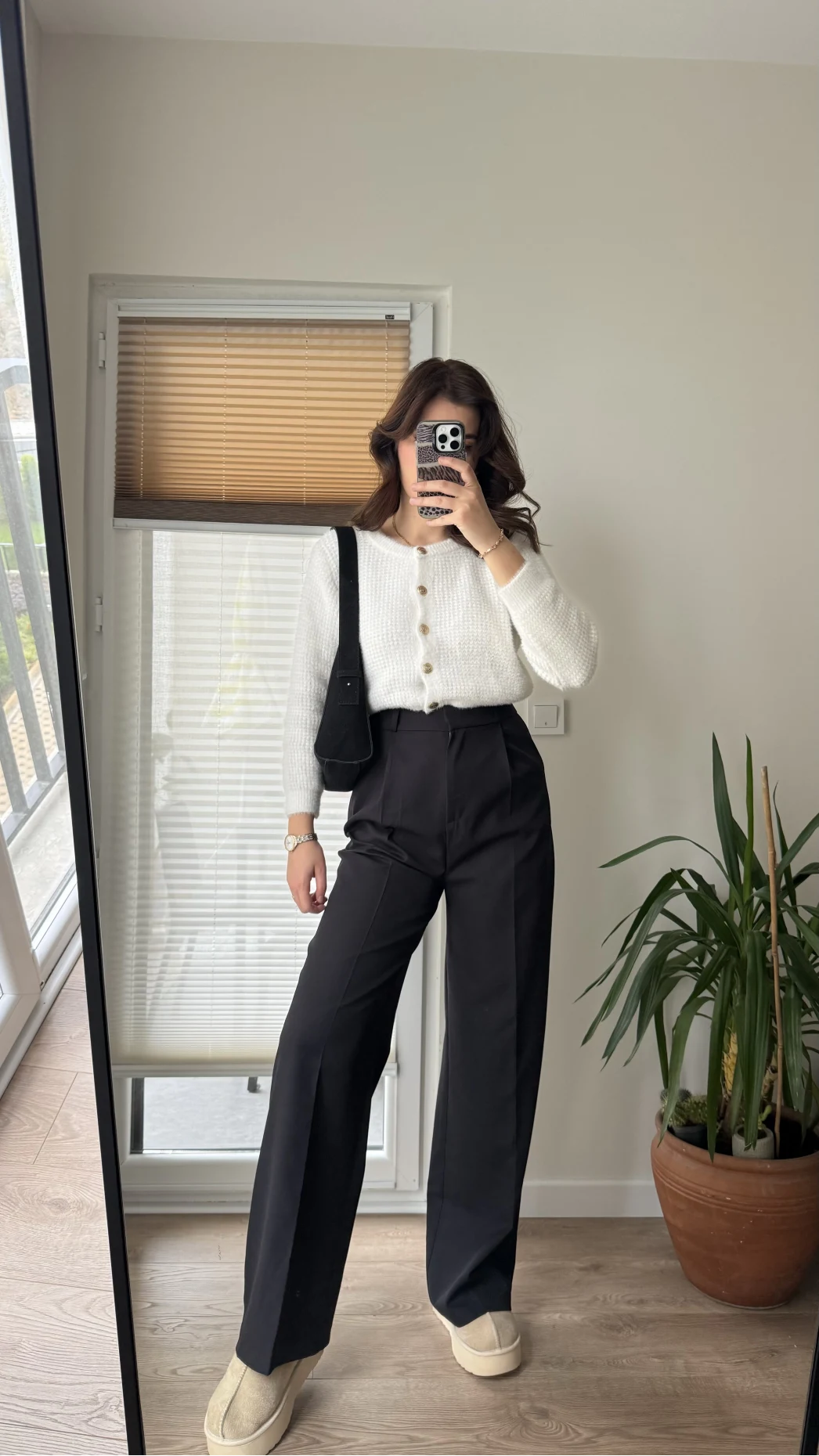 Zr Kumaş Palazzo Pantolon Siyah