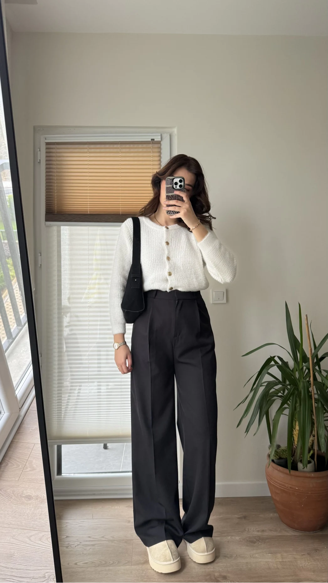 Zr Kumaş Palazzo Pantolon Siyah