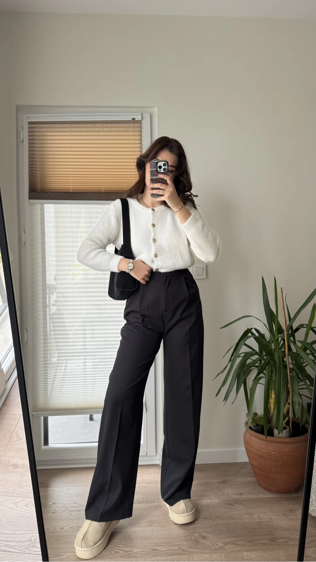 Zr Kumaş Palazzo Pantolon Siyah