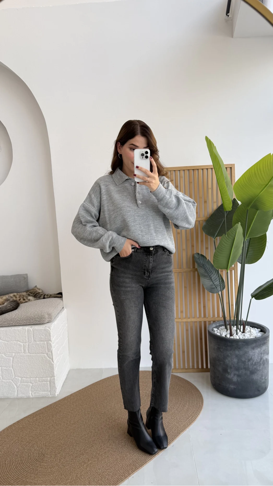 Meyla Antrasit Slim Fit Jean Pantolon