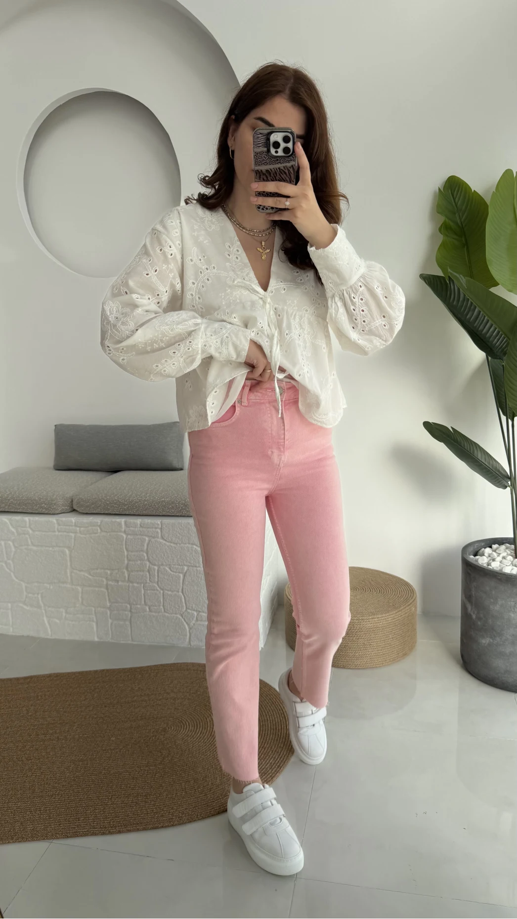 Meyla Pembe Slim Fit Jean Pantolon