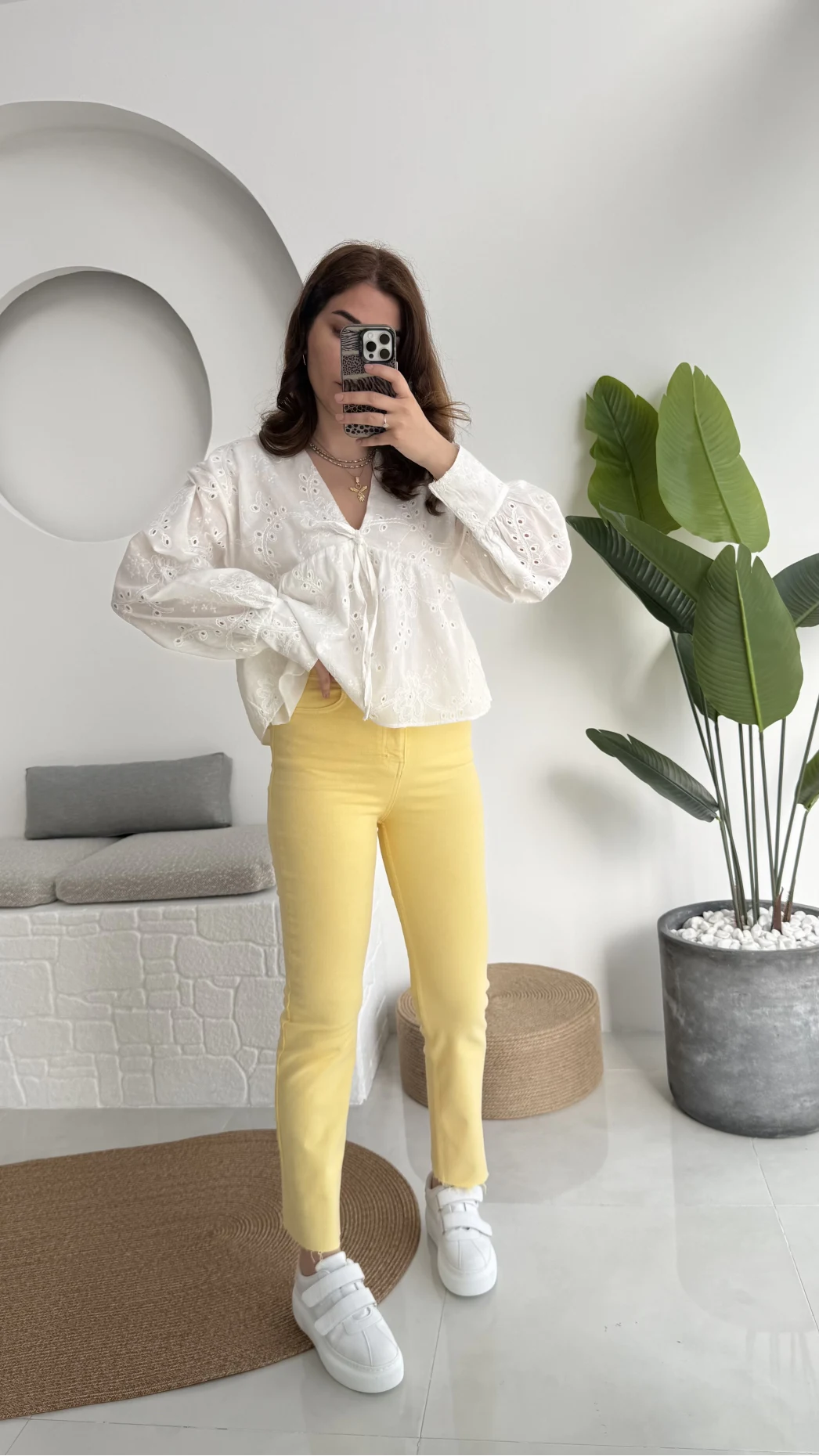 Meyla Sarı Slim Fit Jean Pantolon