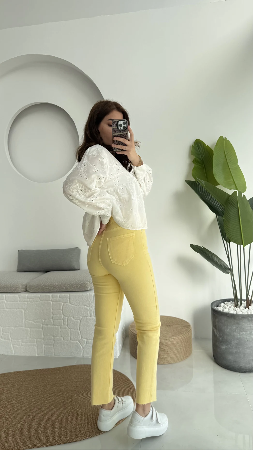 Meyla Sarı Slim Fit Jean Pantolon
