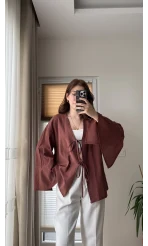 %100 Pamuk Ham Keten Kumaş Kimono Kiremit