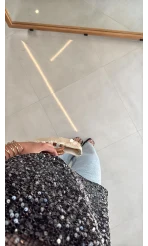14 TEMMUZ KARGOLAMA - İçi Askılı Body Pullu Bluz - Siyah - Kod: 1115